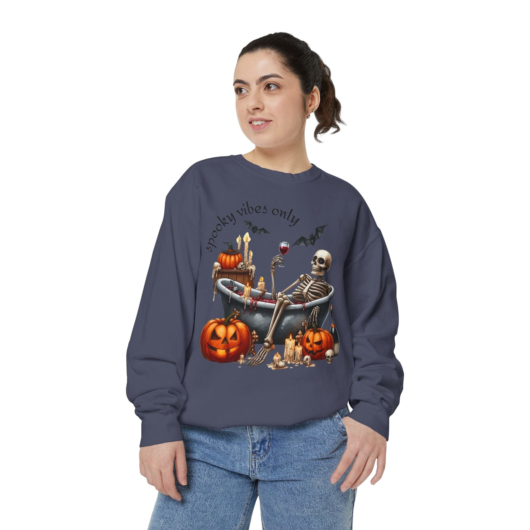 Spooky Vibes Only Sweatshirt, Halloween Sweatshirt, Unisex Fall Apparel, Cozy Trick or Treat Sweatshirt, Comfortable Halloween Gift, [...] - Metamorphosis Creations