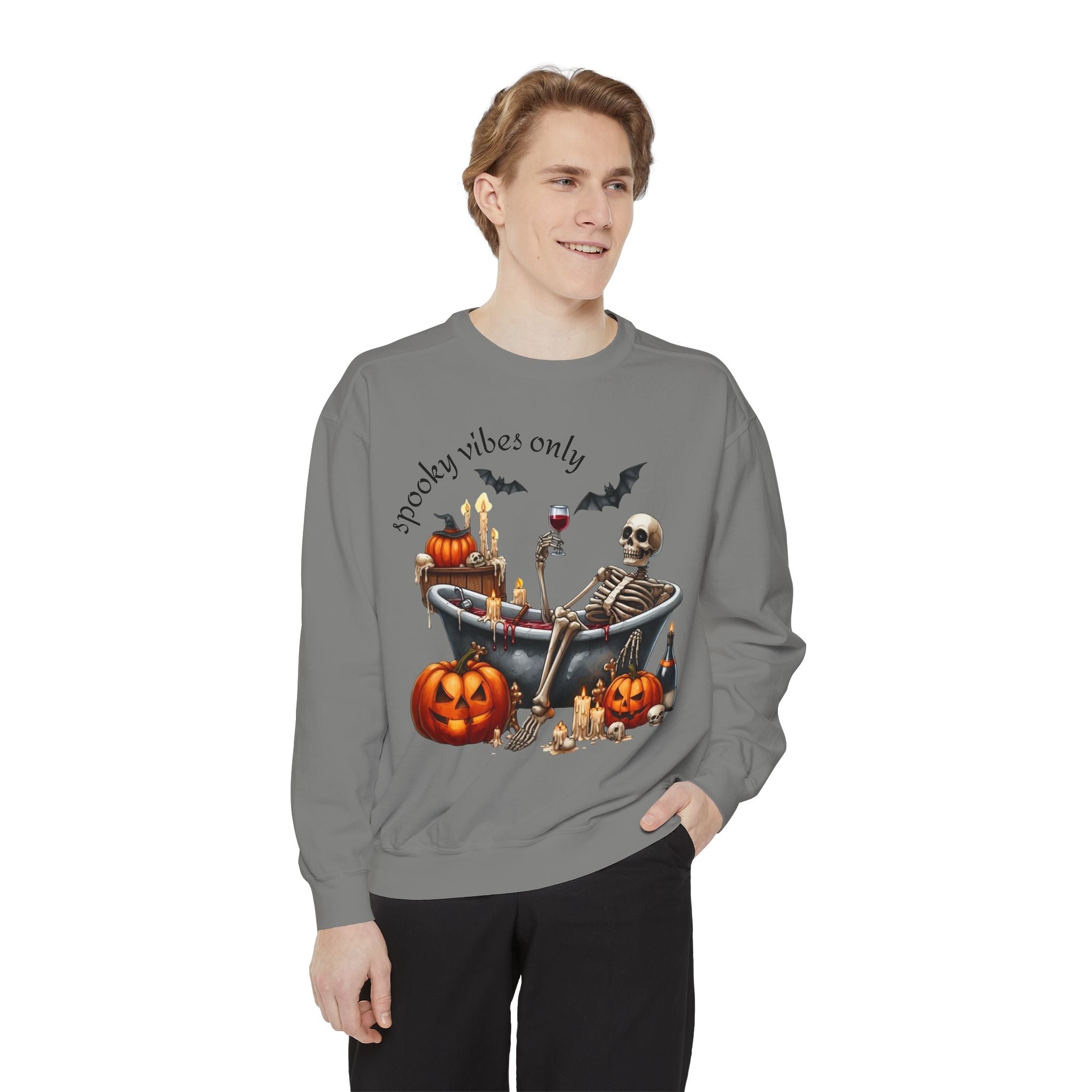 Spooky Vibes Only Sweatshirt, Halloween Sweatshirt, Unisex Fall Apparel, Cozy Trick or Treat Sweatshirt, Comfortable Halloween Gift, [...] - Metamorphosis Creations