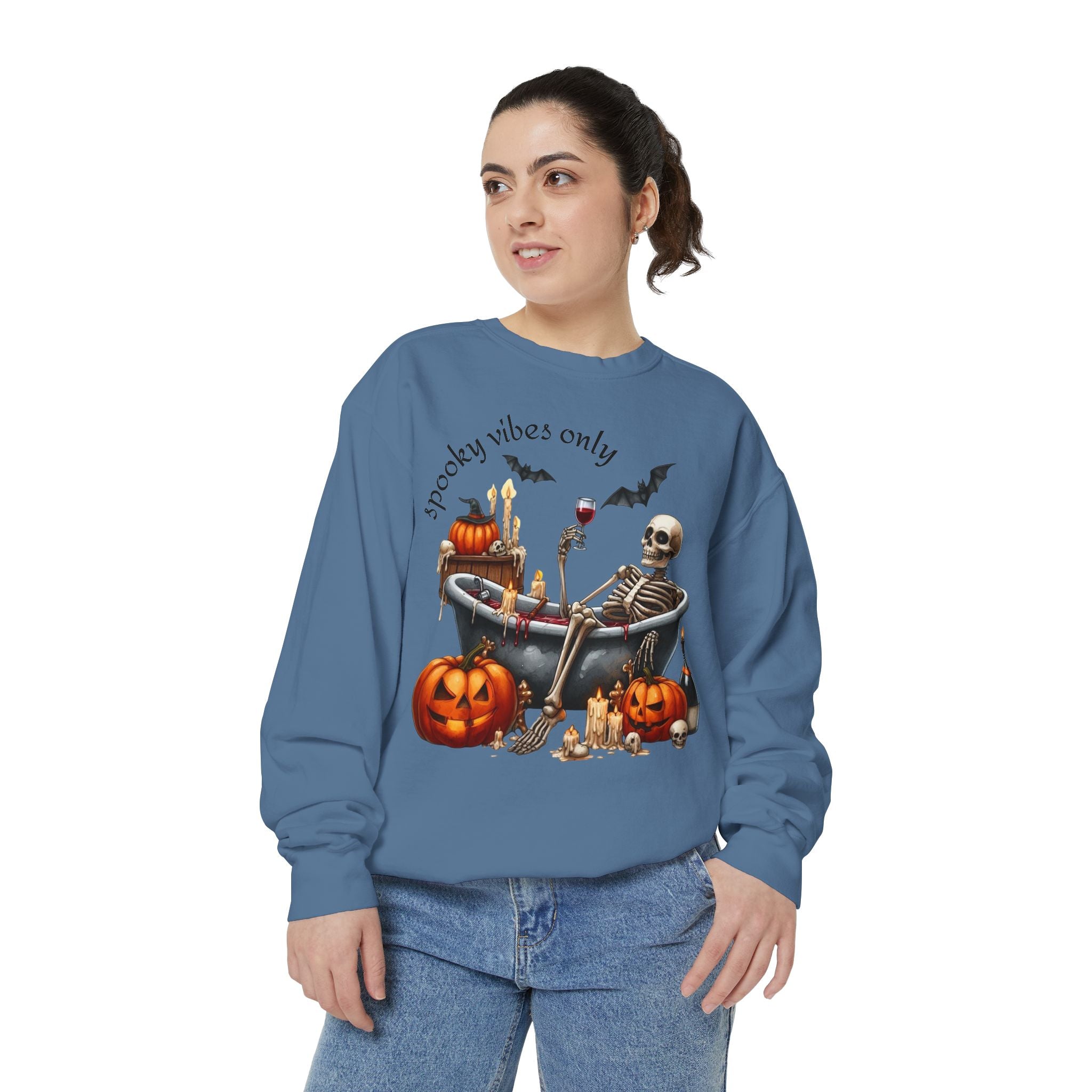Spooky Vibes Only Sweatshirt, Halloween Sweatshirt, Unisex Fall Apparel, Cozy Trick or Treat Sweatshirt, Comfortable Halloween Gift, [...] - Metamorphosis Creations
