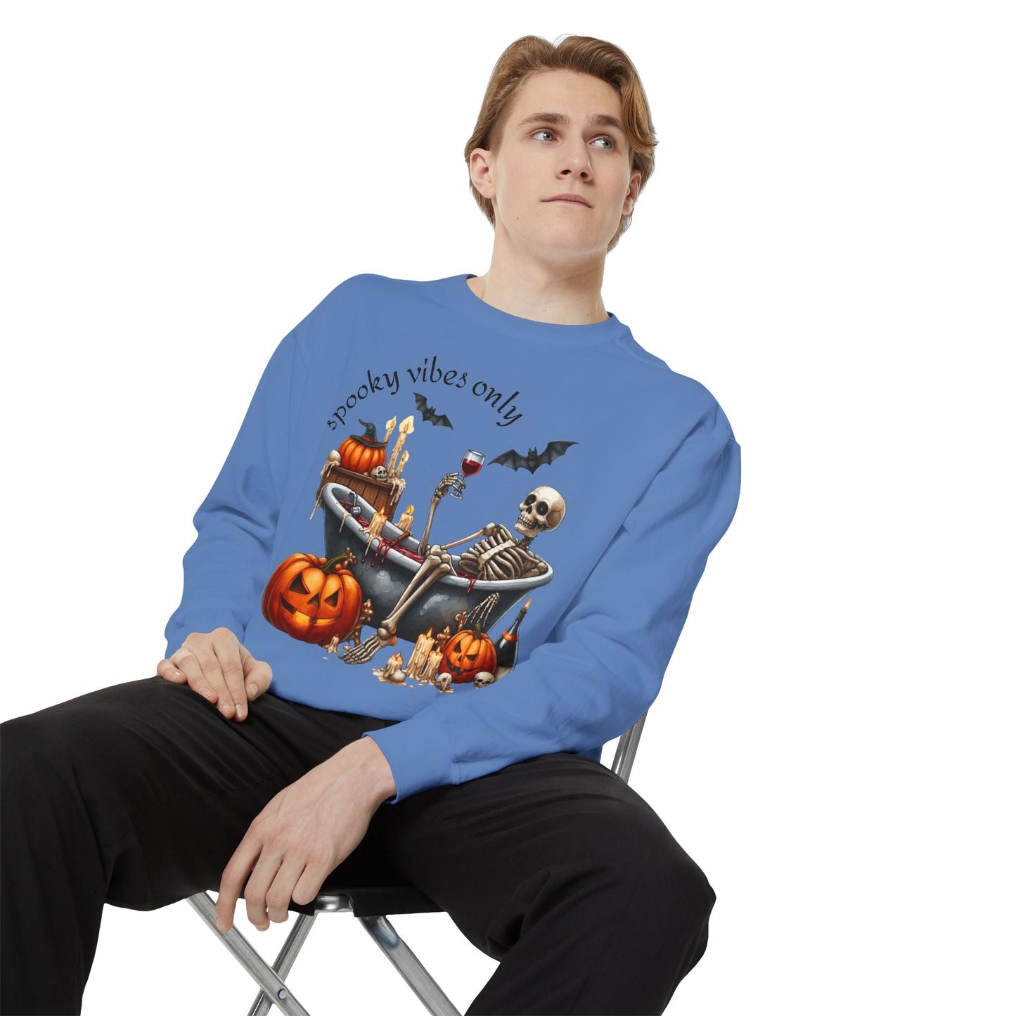 Spooky Vibes Only Sweatshirt, Halloween Sweatshirt, Unisex Fall Apparel, Cozy Trick or Treat Sweatshirt, Comfortable Halloween Gift, [...] - Metamorphosis Creations