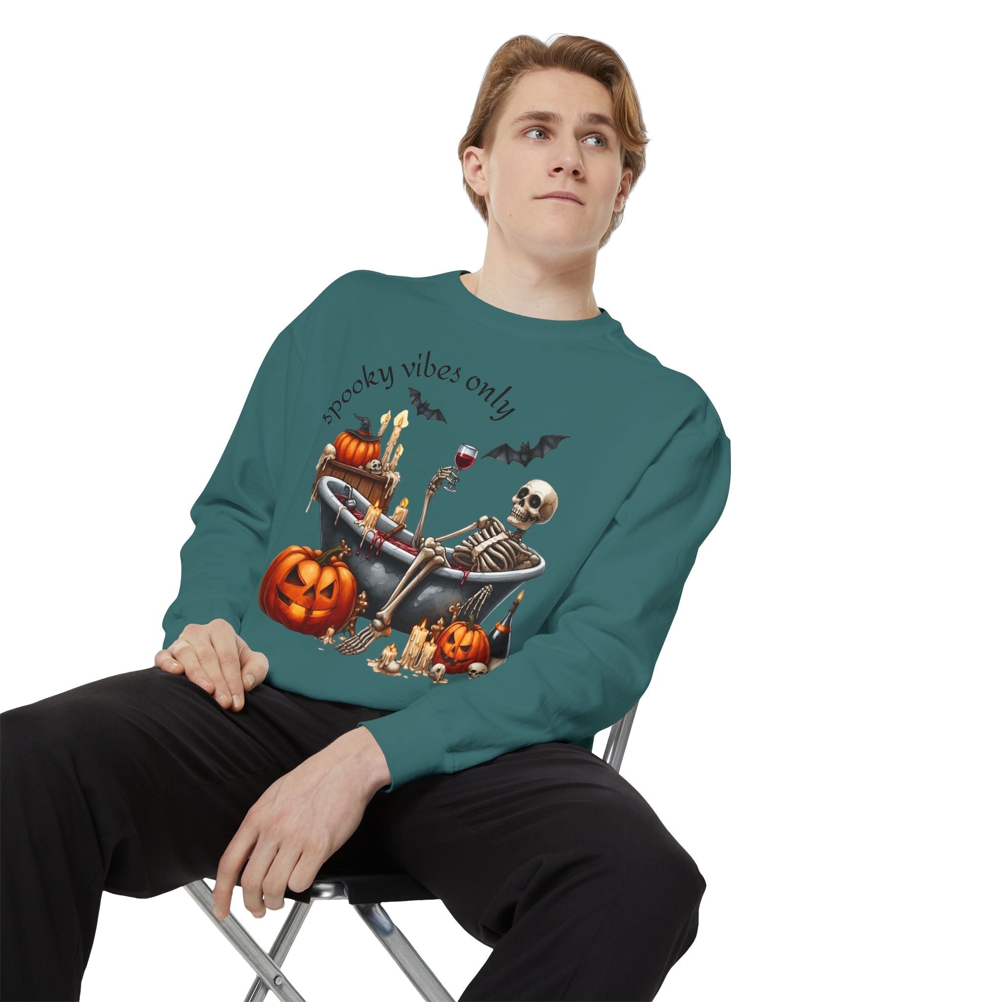 Spooky Vibes Only Sweatshirt, Halloween Sweatshirt, Unisex Fall Apparel, Cozy Trick or Treat Sweatshirt, Comfortable Halloween Gift, [...] - Metamorphosis Creations