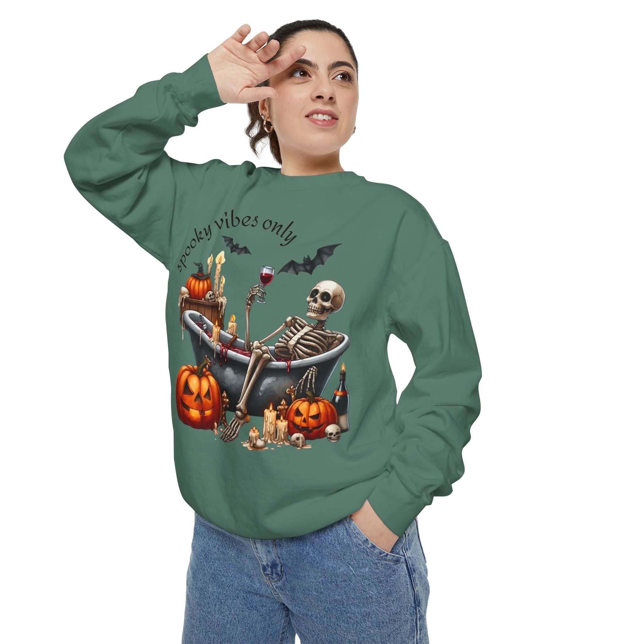 Spooky Vibes Only Sweatshirt, Halloween Sweatshirt, Unisex Fall Apparel, Cozy Trick or Treat Sweatshirt, Comfortable Halloween Gift, [...] - Metamorphosis Creations