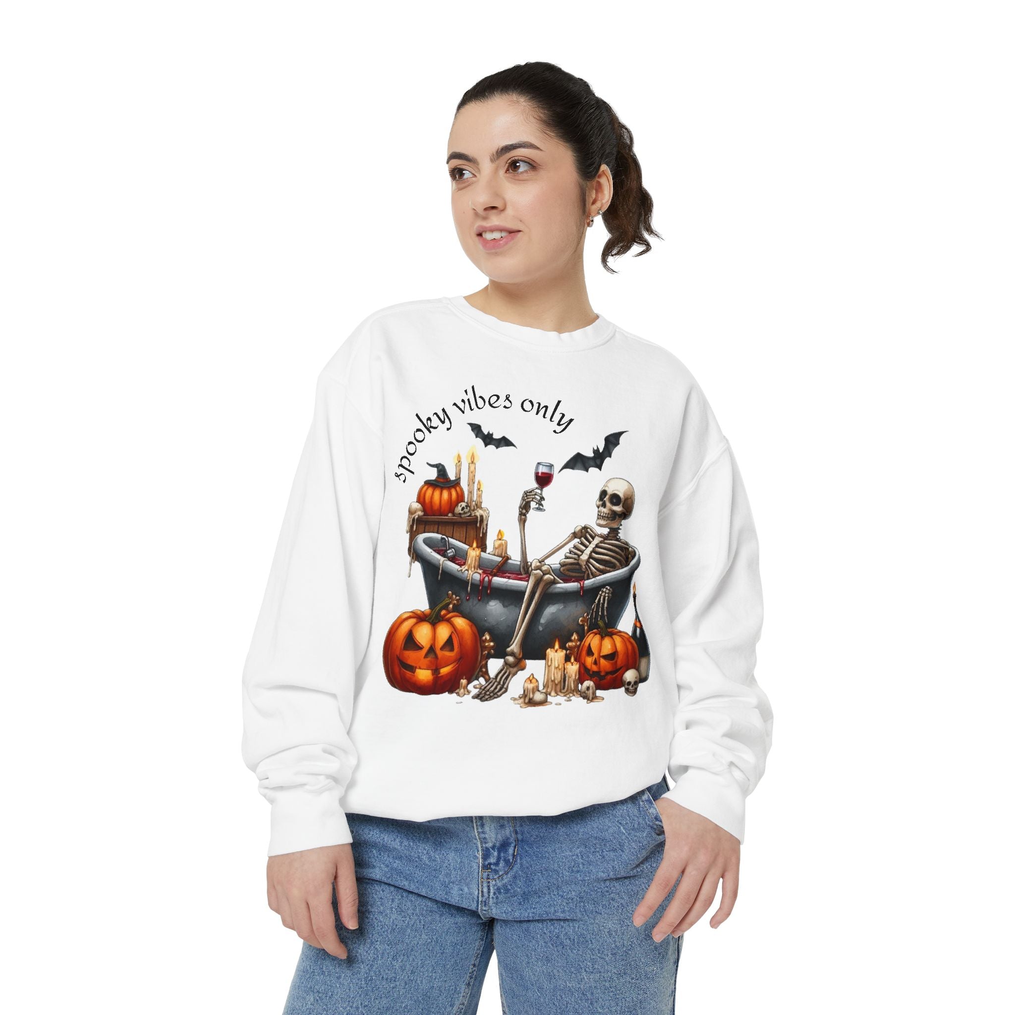 Spooky Vibes Only Sweatshirt, Halloween Sweatshirt, Unisex Fall Apparel, Cozy Trick or Treat Sweatshirt, Comfortable Halloween Gift, [...] - Metamorphosis Creations