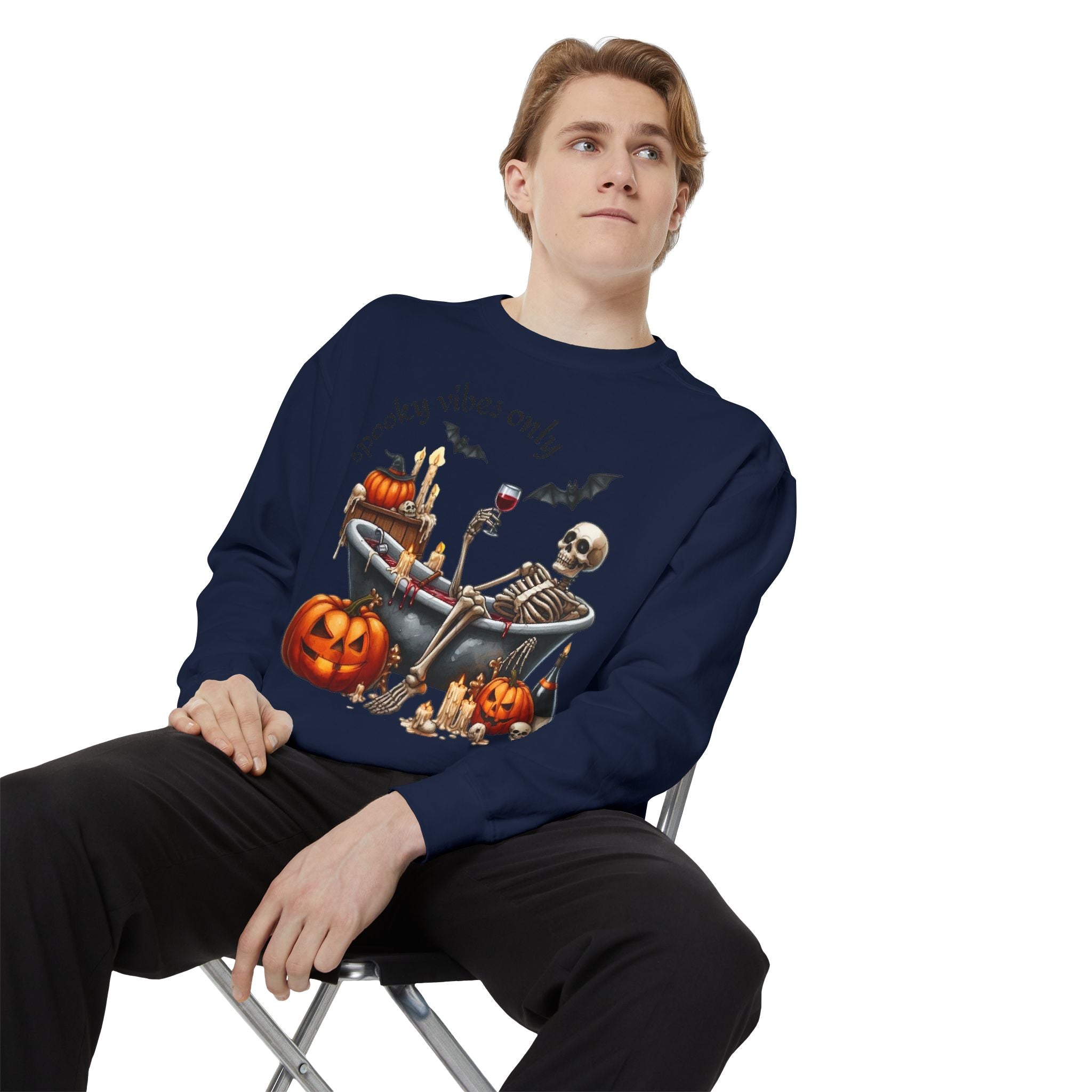 Spooky Vibes Only Sweatshirt, Halloween Sweatshirt, Unisex Fall Apparel, Cozy Trick or Treat Sweatshirt, Comfortable Halloween Gift, [...] - Metamorphosis Creations