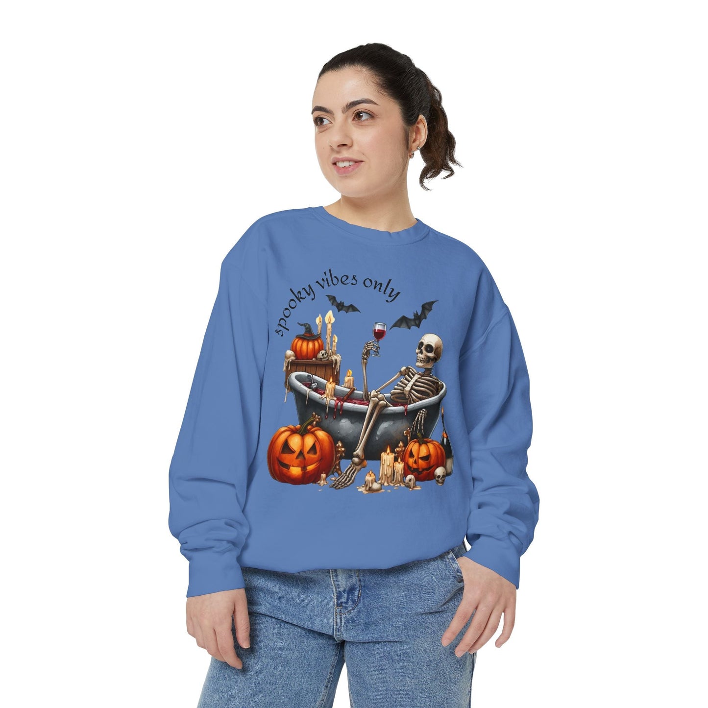Spooky Vibes Only Sweatshirt, Halloween Sweatshirt, Unisex Fall Apparel, Cozy Trick or Treat Sweatshirt, Comfortable Halloween Gift, [...] - Metamorphosis Creations