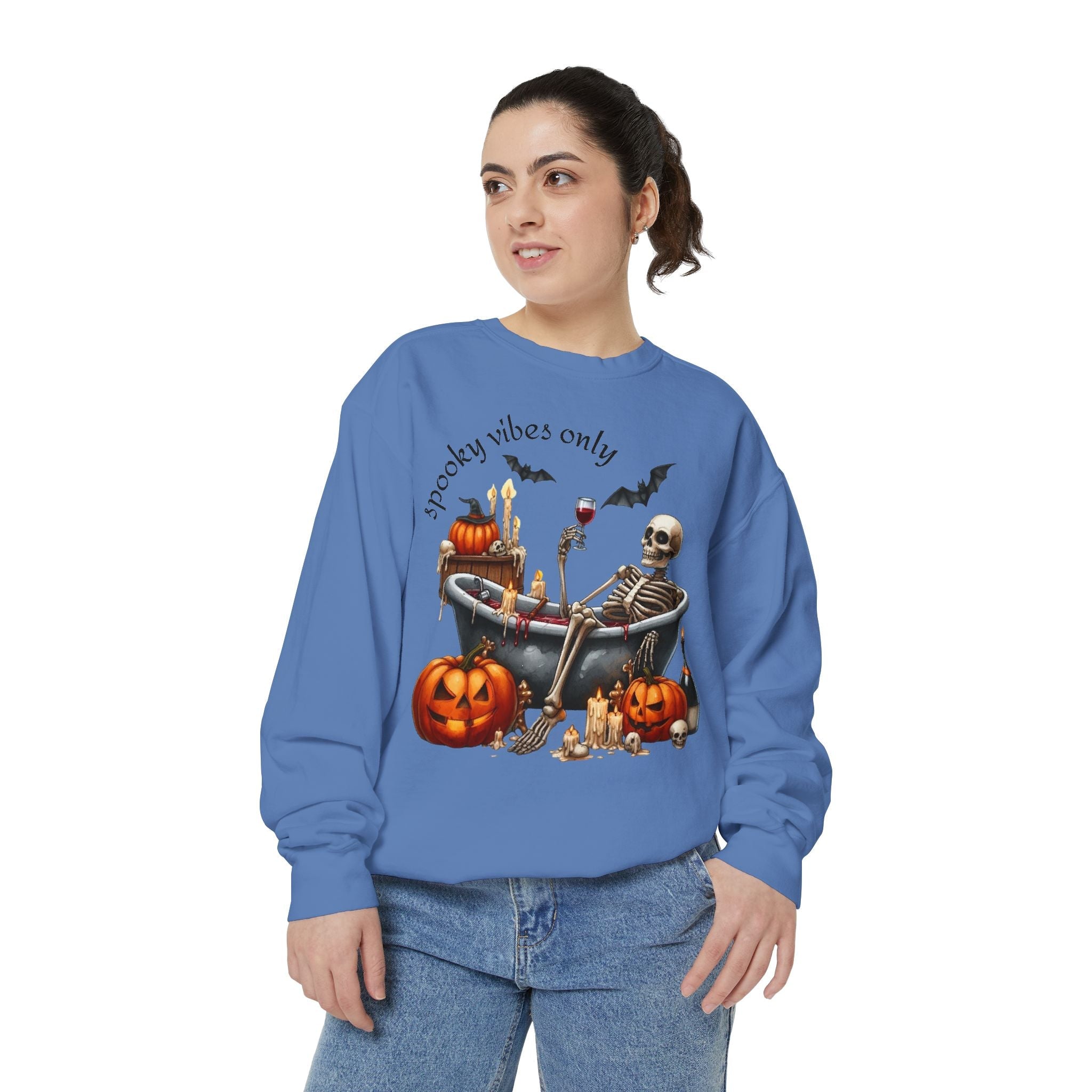 Spooky Vibes Only Sweatshirt, Halloween Sweatshirt, Unisex Fall Apparel, Cozy Trick or Treat Sweatshirt, Comfortable Halloween Gift, [...] - Metamorphosis Creations