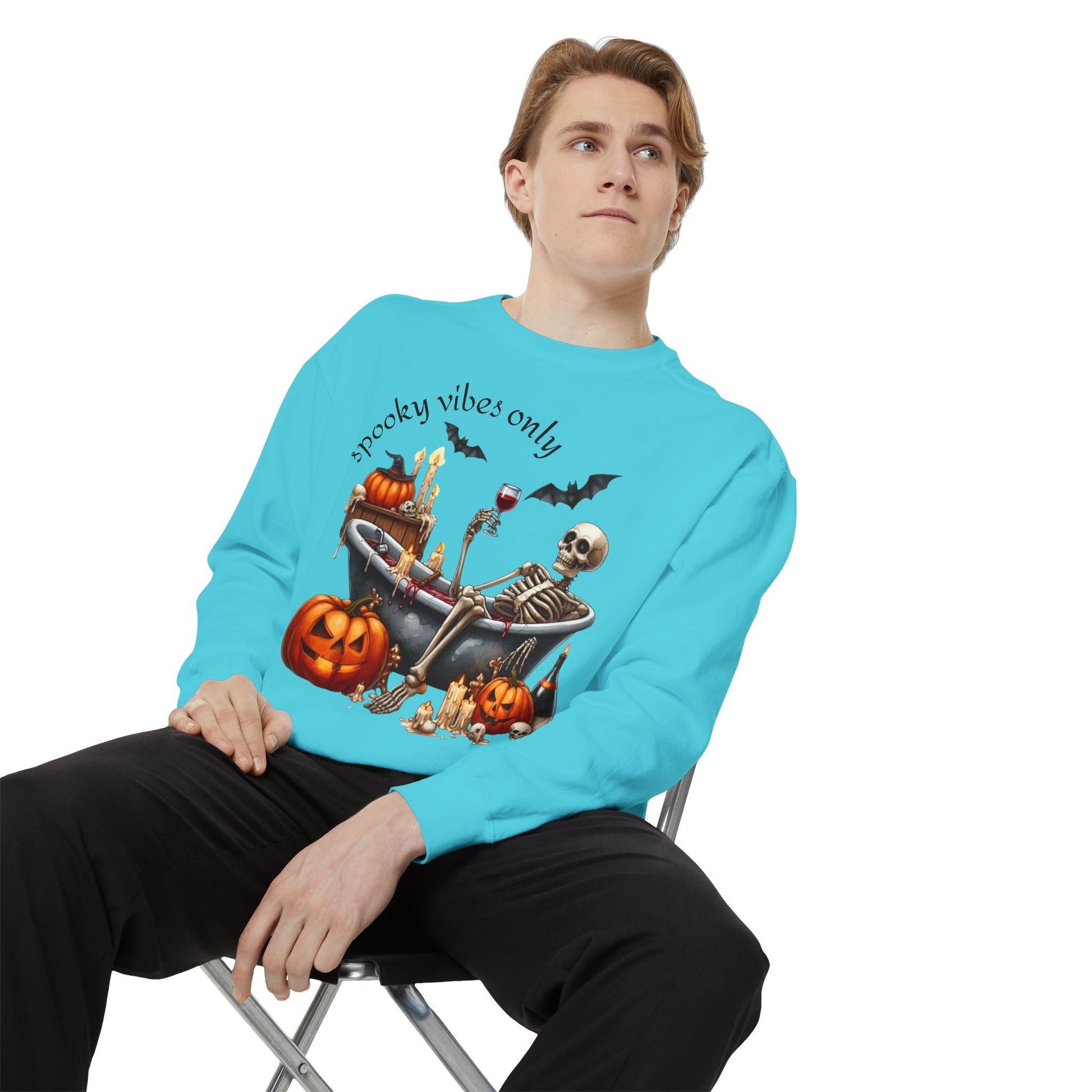 Spooky Vibes Only Sweatshirt, Halloween Sweatshirt, Unisex Fall Apparel, Cozy Trick or Treat Sweatshirt, Comfortable Halloween Gift, [...] - Metamorphosis Creations