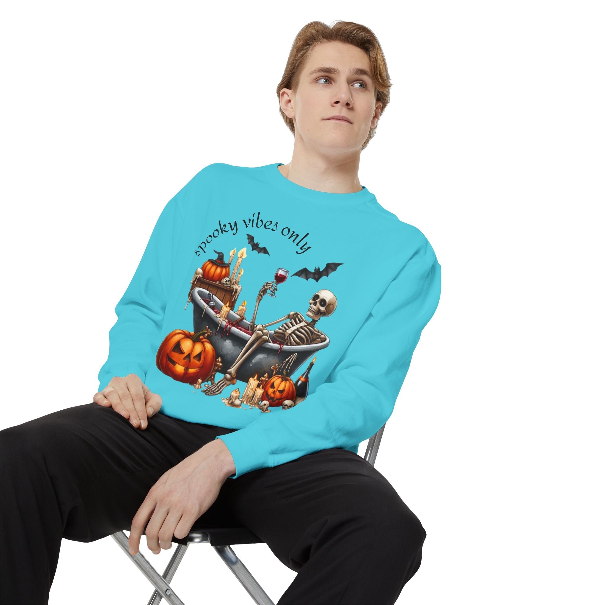 Spooky Vibes Only Sweatshirt, Halloween Sweatshirt, Unisex Fall Apparel, Cozy Trick or Treat Sweatshirt, Comfortable Halloween Gift, [...] - Metamorphosis Creations
