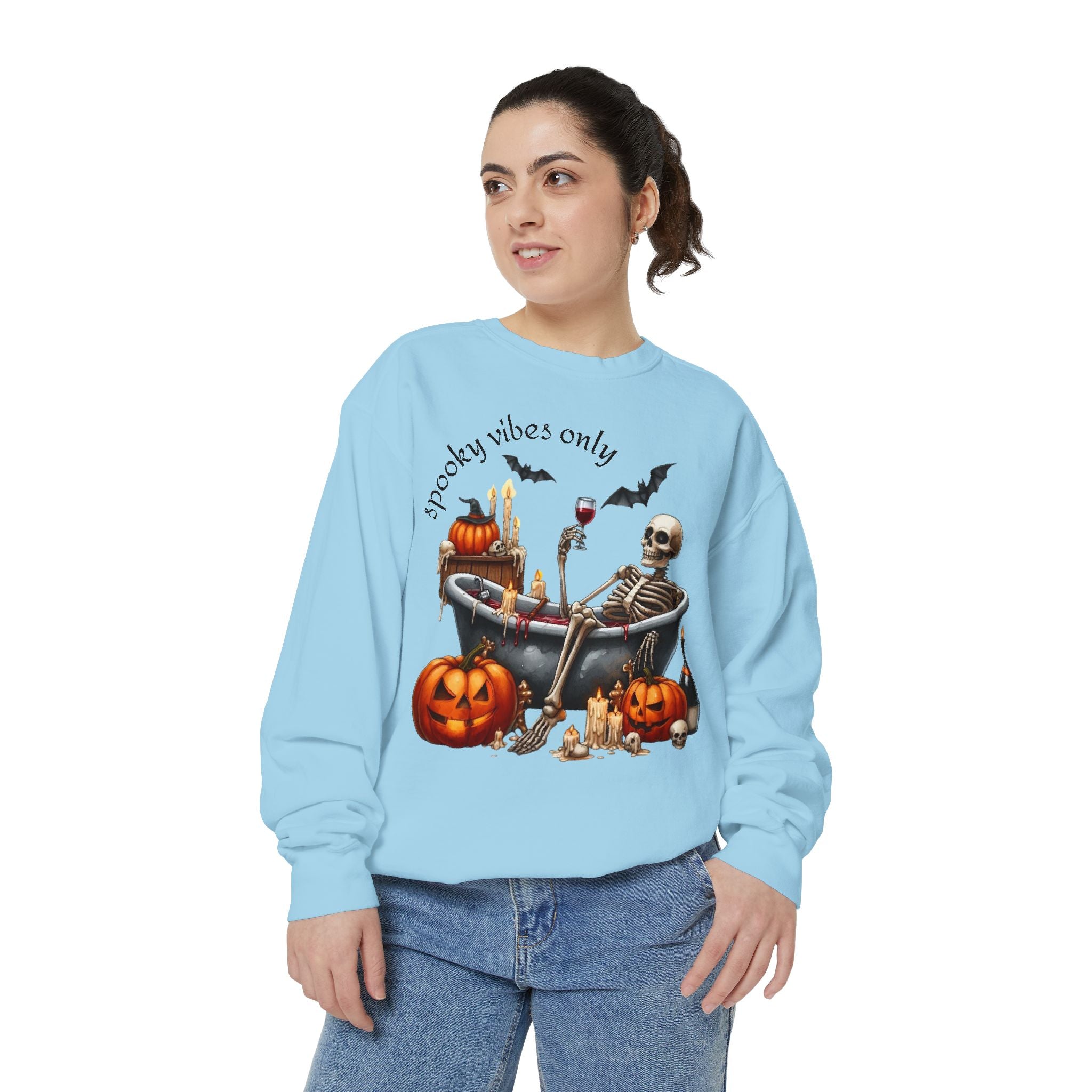 Spooky Vibes Only Sweatshirt, Halloween Sweatshirt, Unisex Fall Apparel, Cozy Trick or Treat Sweatshirt, Comfortable Halloween Gift, [...] - Metamorphosis Creations