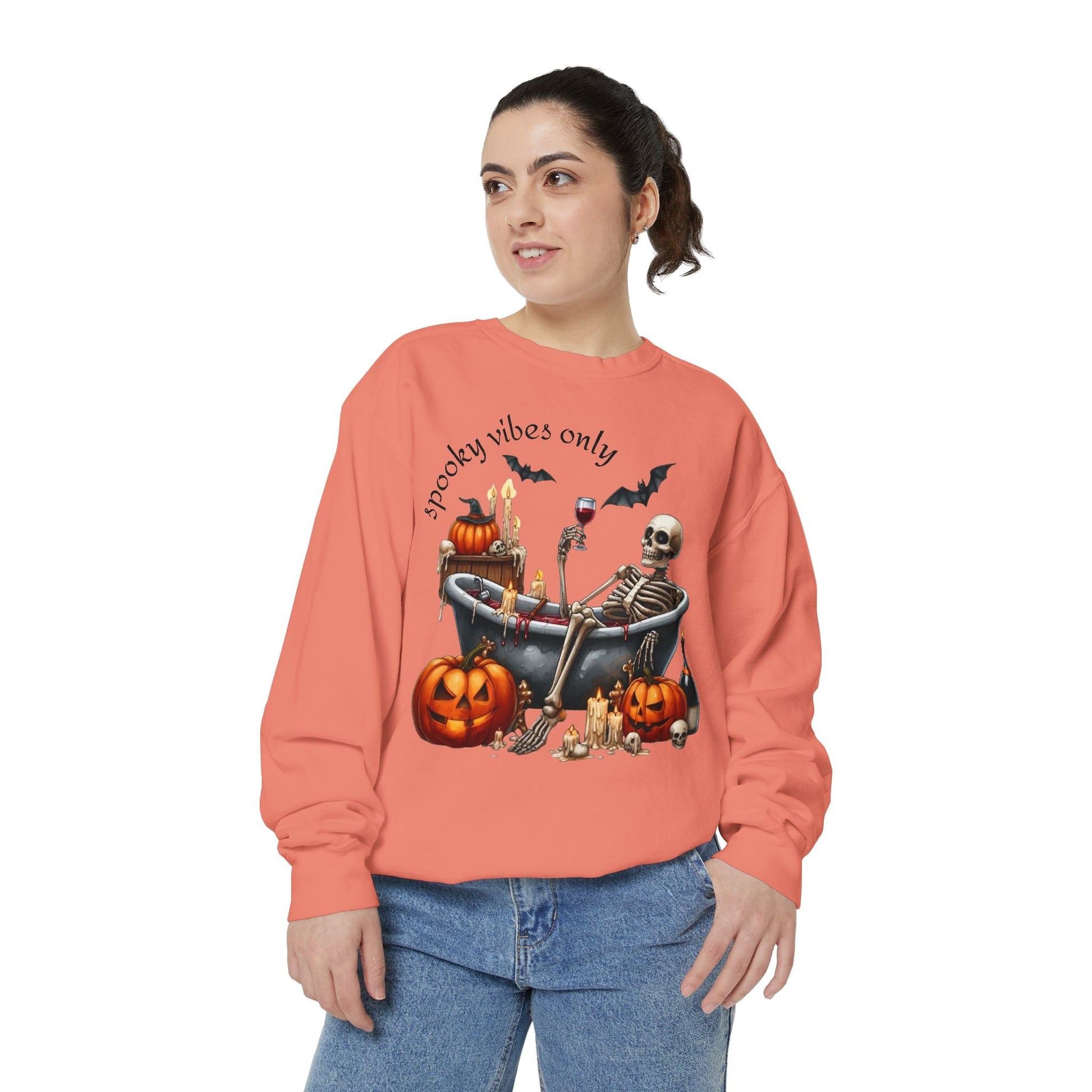 Spooky Vibes Only Sweatshirt, Halloween Sweatshirt, Unisex Fall Apparel, Cozy Trick or Treat Sweatshirt, Comfortable Halloween Gift, [...] - Metamorphosis Creations