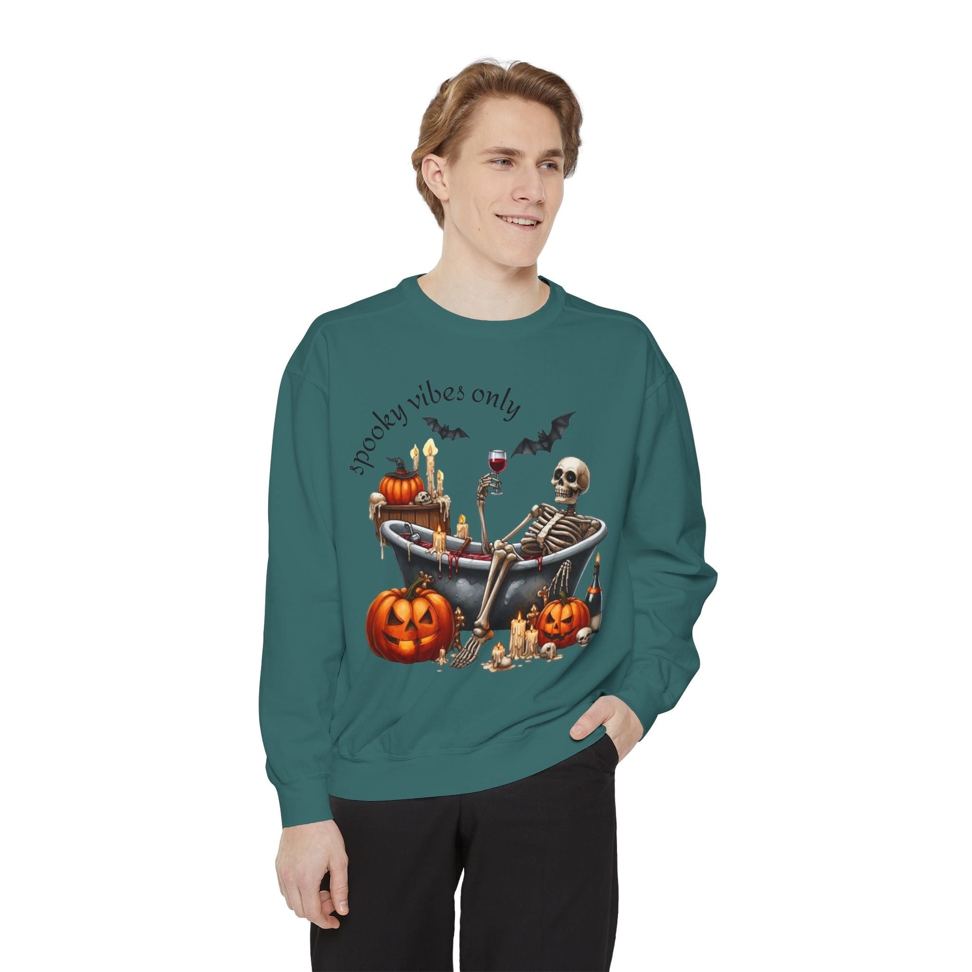 Spooky Vibes Only Sweatshirt, Halloween Sweatshirt, Unisex Fall Apparel, Cozy Trick or Treat Sweatshirt, Comfortable Halloween Gift, [...] - Metamorphosis Creations