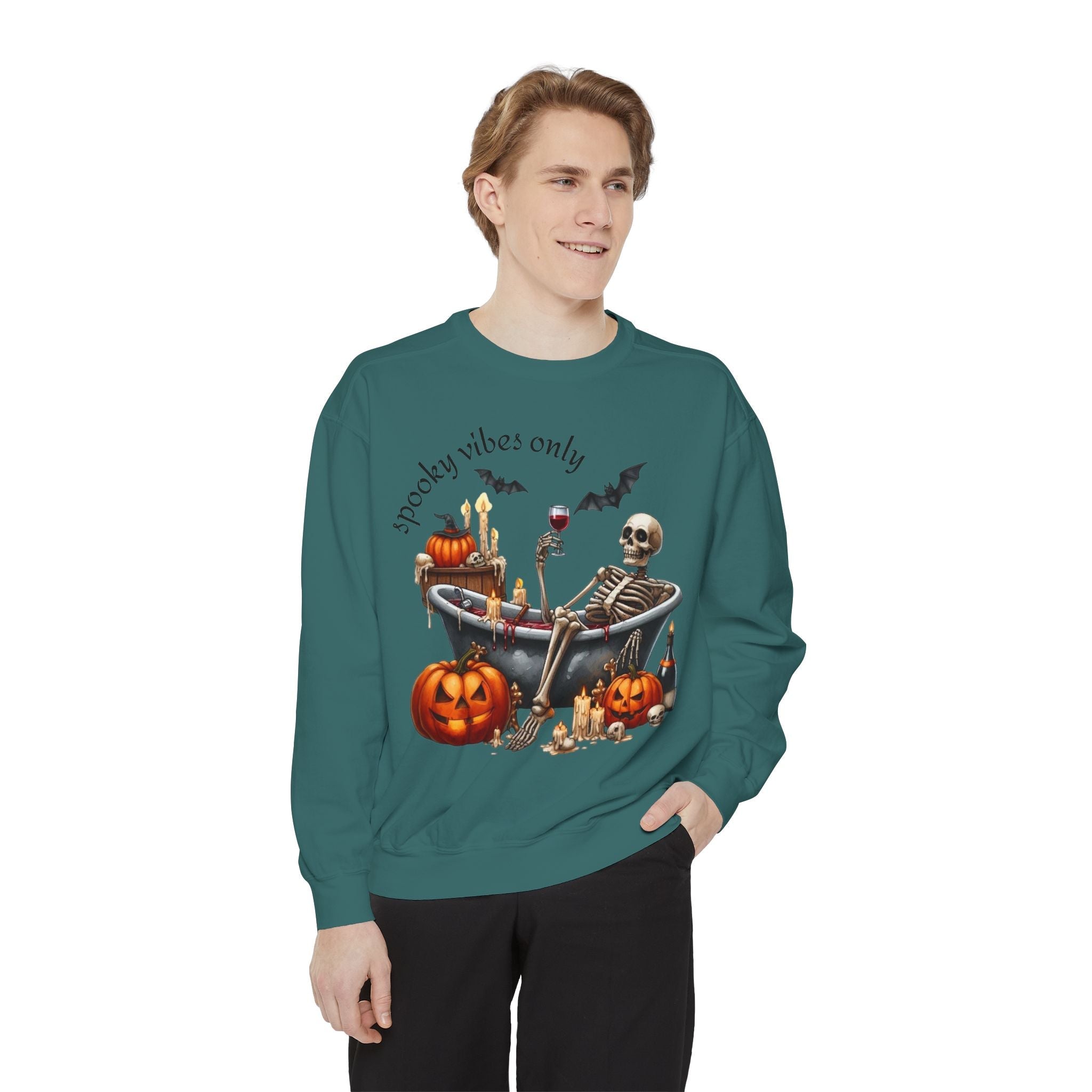 Spooky Vibes Only Sweatshirt, Halloween Sweatshirt, Unisex Fall Apparel, Cozy Trick or Treat Sweatshirt, Comfortable Halloween Gift, [...] - Metamorphosis Creations