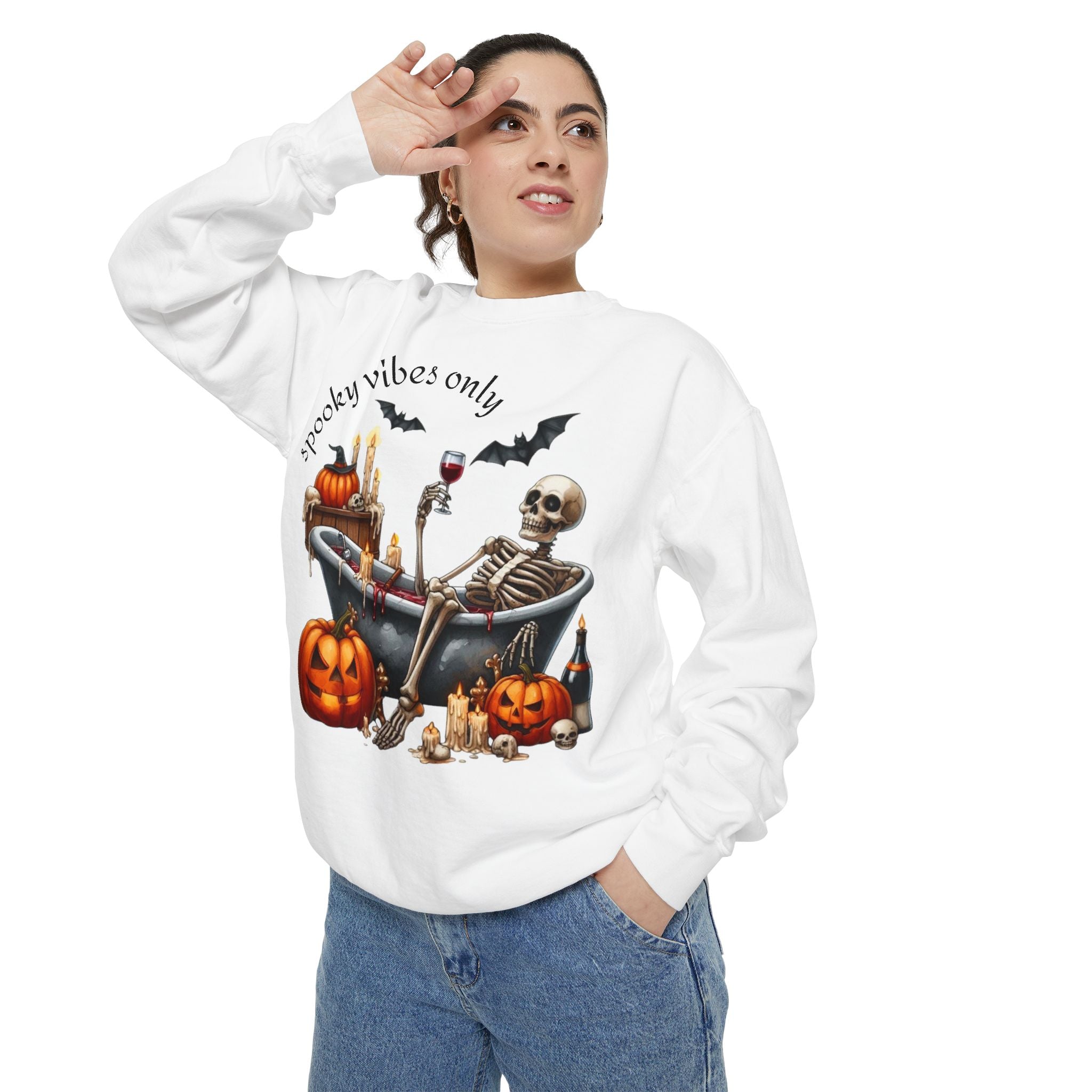 Spooky Vibes Only Sweatshirt, Halloween Sweatshirt, Unisex Fall Apparel, Cozy Trick or Treat Sweatshirt, Comfortable Halloween Gift, [...] - Metamorphosis Creations