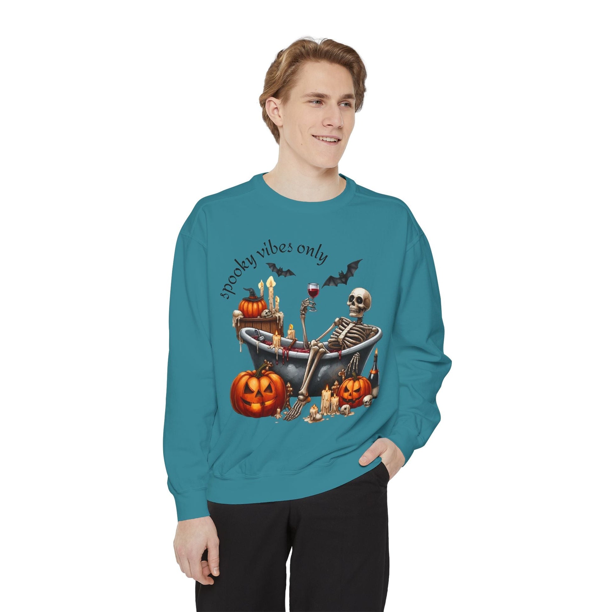 Spooky Vibes Only Sweatshirt, Halloween Sweatshirt, Unisex Fall Apparel, Cozy Trick or Treat Sweatshirt, Comfortable Halloween Gift, [...] - Metamorphosis Creations