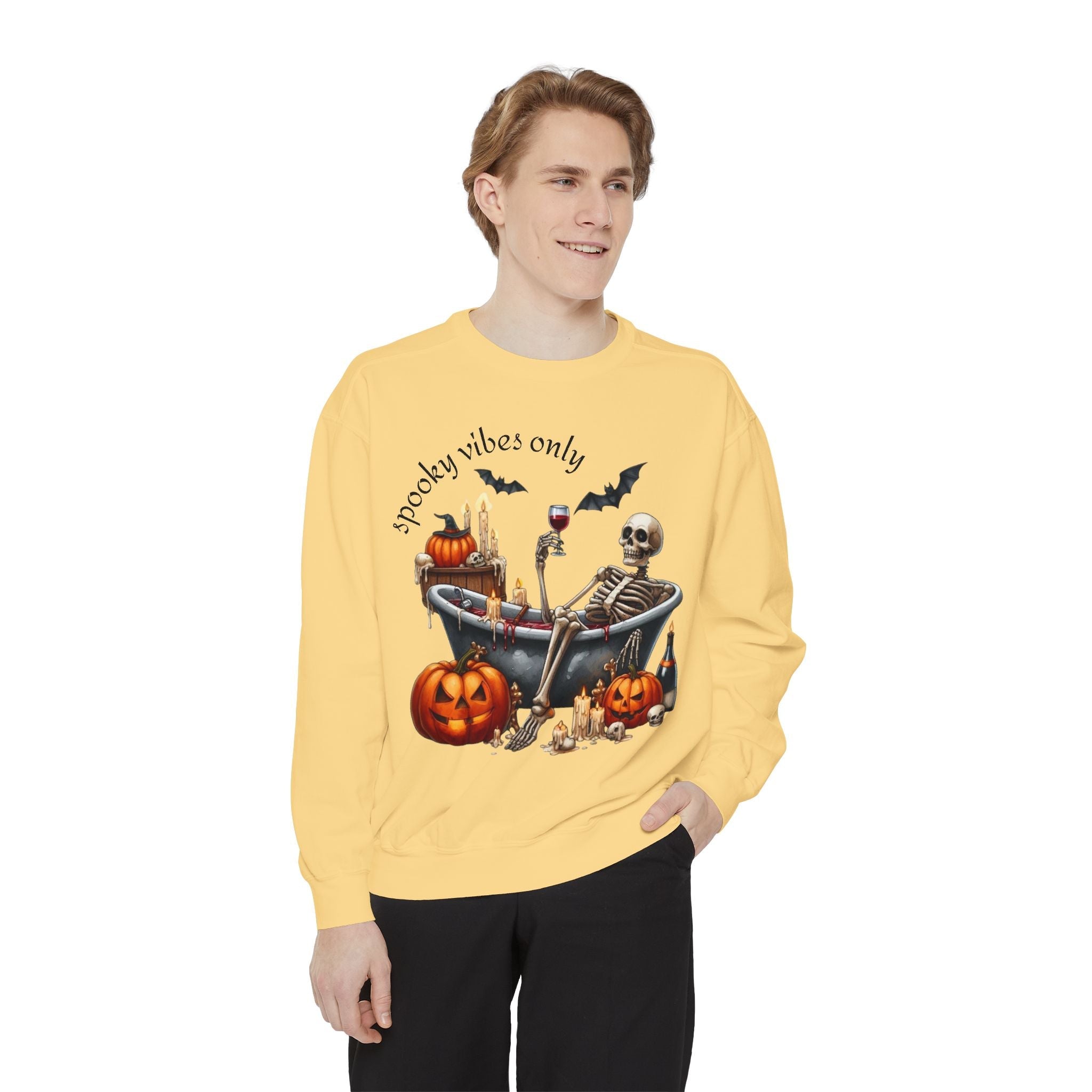 Spooky Vibes Only Sweatshirt, Halloween Sweatshirt, Unisex Fall Apparel, Cozy Trick or Treat Sweatshirt, Comfortable Halloween Gift, [...] - Metamorphosis Creations
