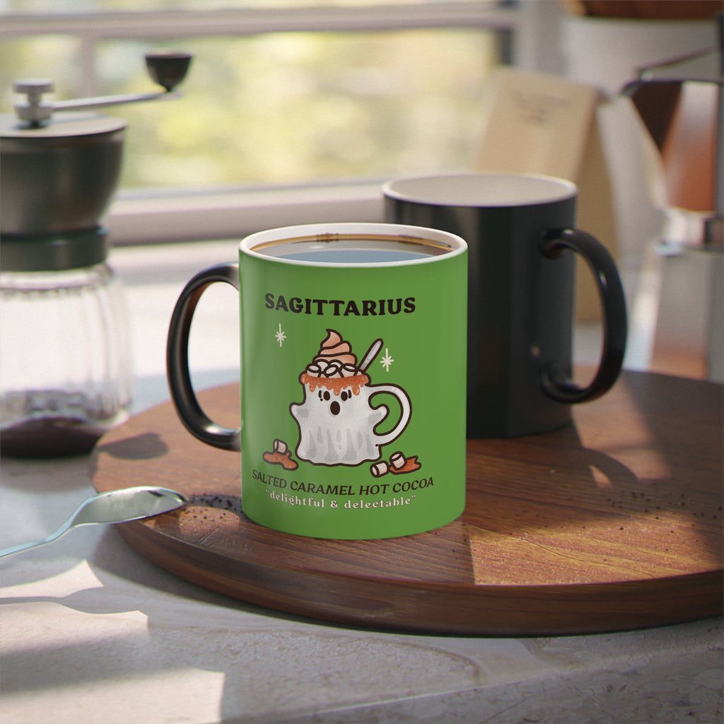 Spooky Zodiac Magic Mug - Horoscope Coffee Cup, Astrology Gift, Unique Sagittarius Decor, Holiday Mug for Zodiac Lovers - Metamorphosis Creations