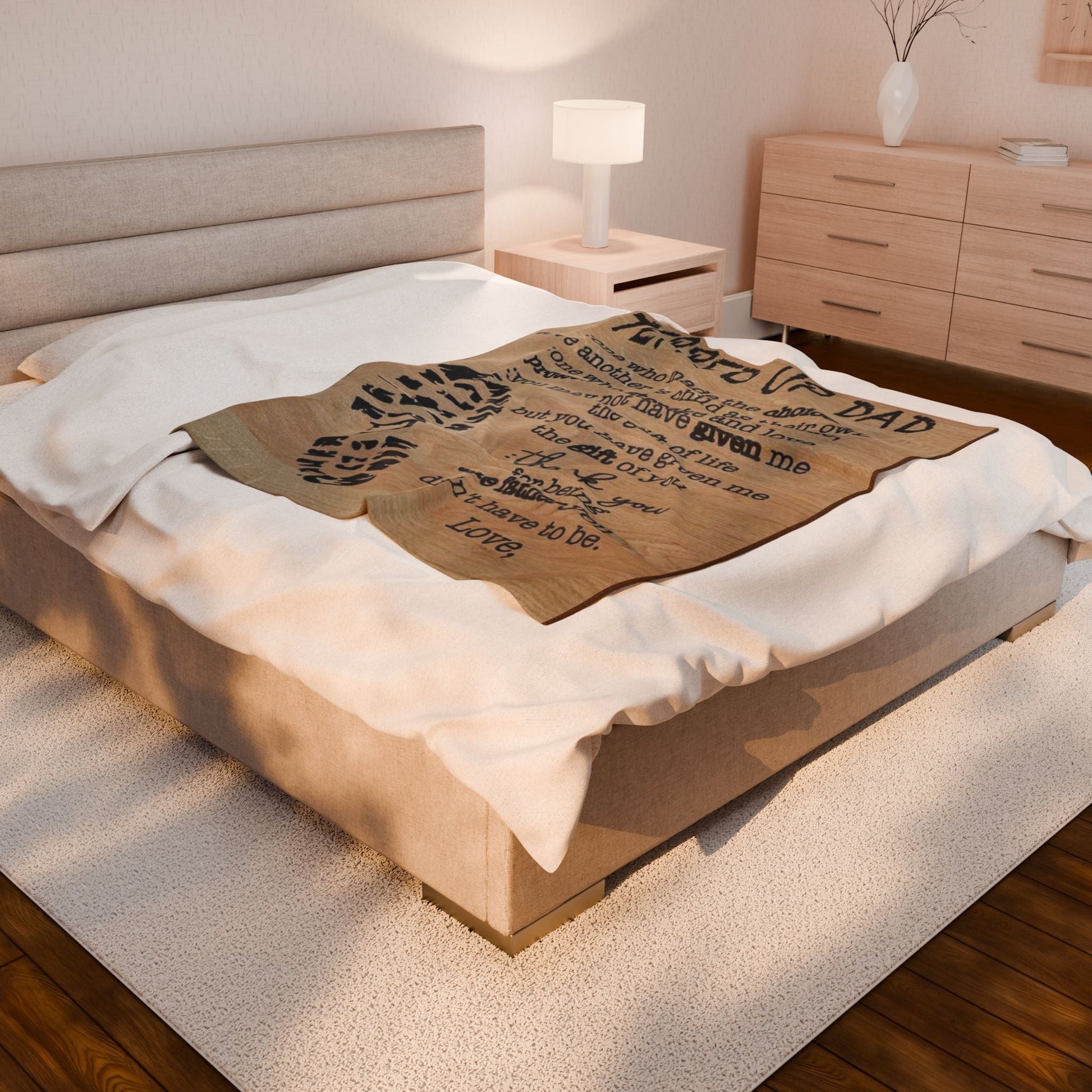Stepped Up Dad Velveteen Plush Blanket - Cozy Gift for Father's Day, Dad's Birthday, or Any Occasion, Meaningful Keepsake, Soft Throw - Metamorphosis Creations