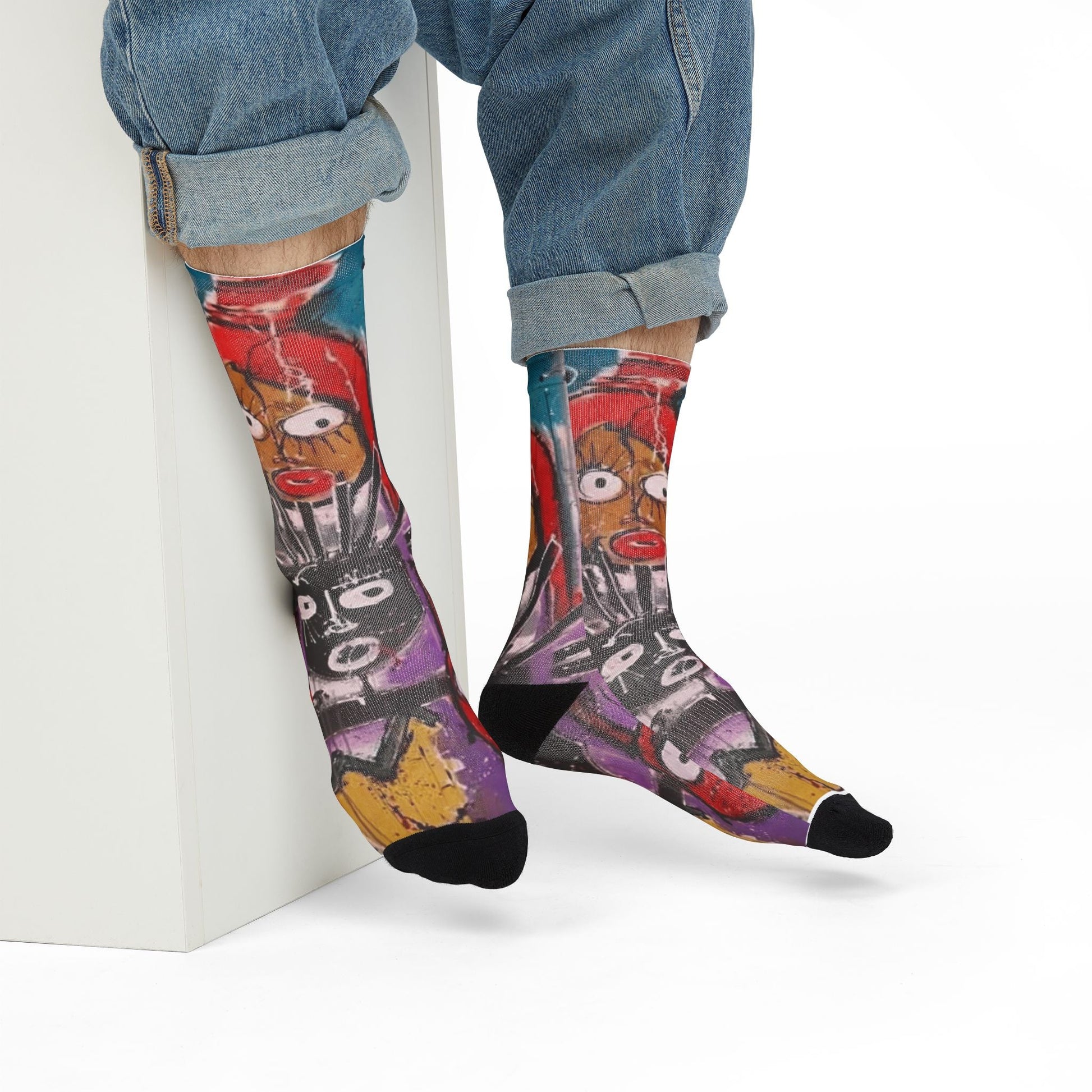 ✨ Style meets soul — right down to your toes. Vibrant Art Crew Socks, Colorful Graphic Socks, Unique Street Art Fashion, Perfect Gift for Art Lovers, Casual Everyday Wear, Trendy [...] - Metamorphosis Creations