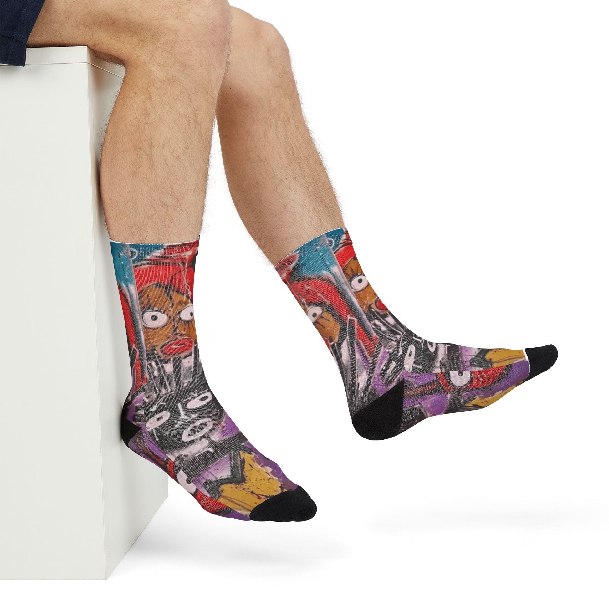 ✨ Style meets soul — right down to your toes. Vibrant Art Crew Socks, Colorful Graphic Socks, Unique Street Art Fashion, Perfect Gift for Art Lovers, Casual Everyday Wear, Trendy [...] - Metamorphosis Creations