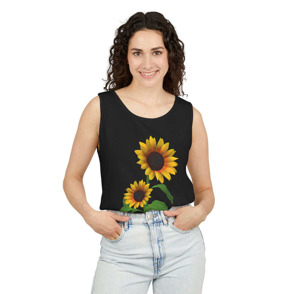 Sunflower Unisex Tank Top - Relaxed Summer Wear, Gift for Garden Lovers, Casual Beach Vibes, Perfect for Spring Celebrations, Gift Idea - Metamorphosis Creations