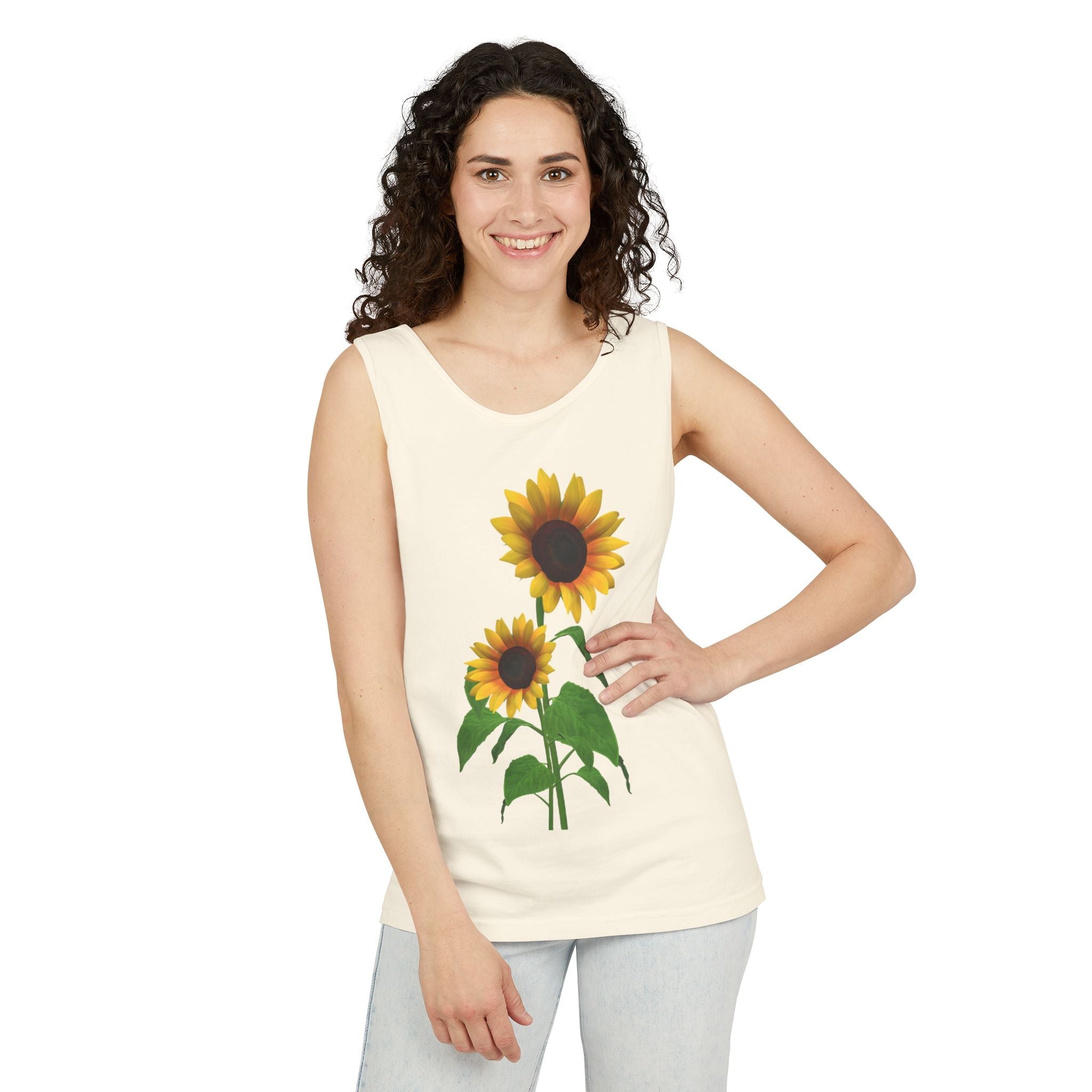 Sunflower Unisex Tank Top - Relaxed Summer Wear, Gift for Garden Lovers, Casual Beach Vibes, Perfect for Spring Celebrations, Gift Idea - Metamorphosis Creations