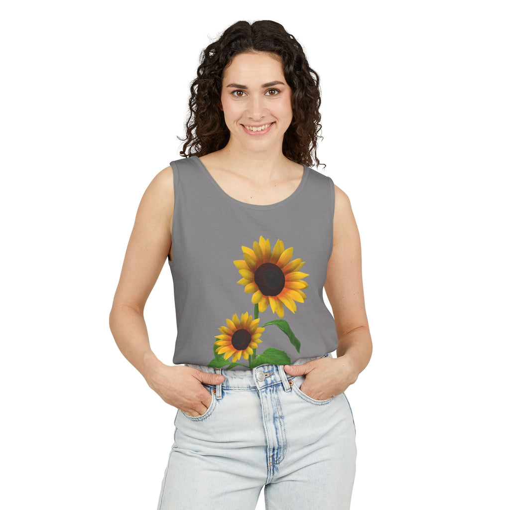Sunflower Unisex Tank Top - Relaxed Summer Wear, Gift for Garden Lovers, Casual Beach Vibes, Perfect for Spring Celebrations, Gift Idea - Metamorphosis Creations