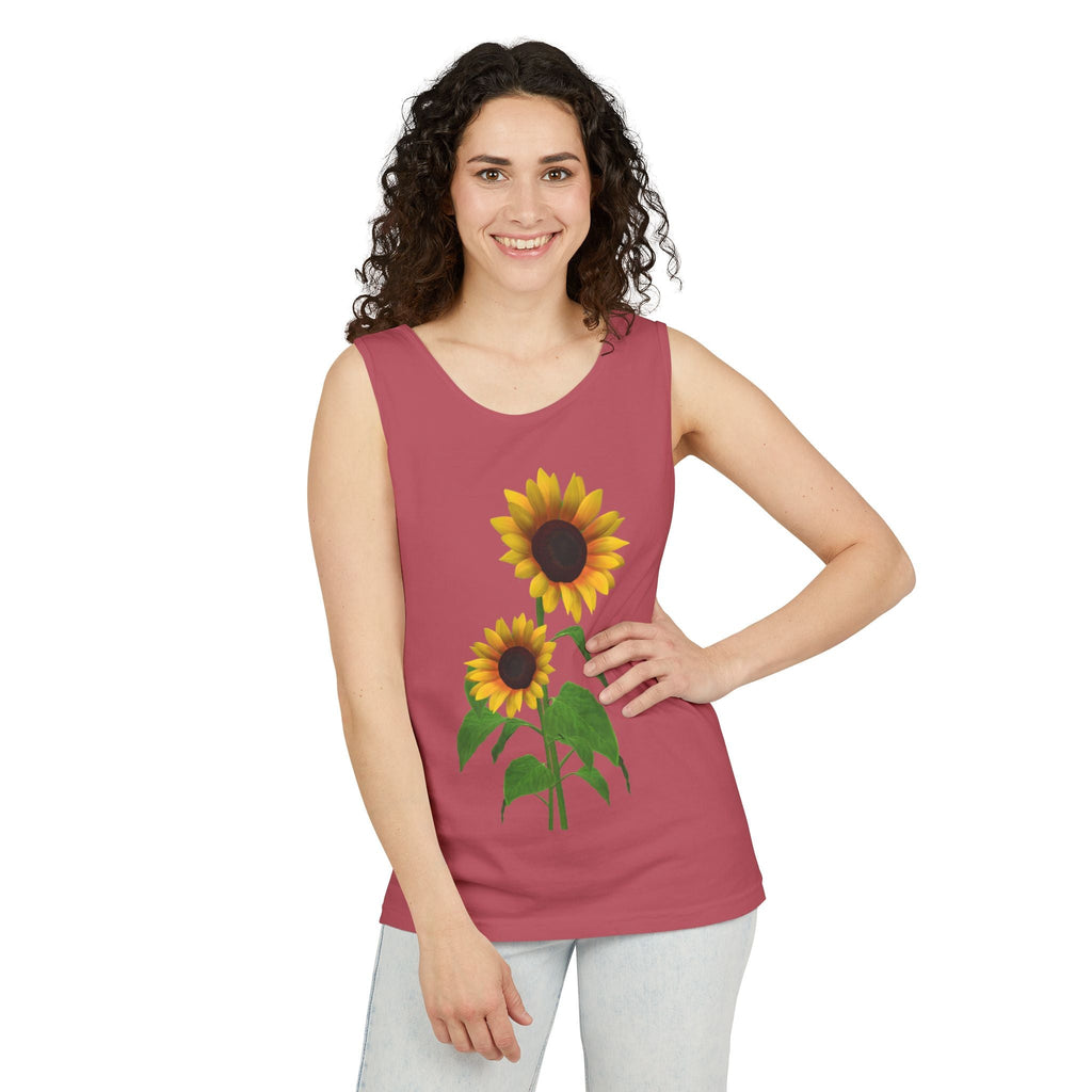 Sunflower Unisex Tank Top - Relaxed Summer Wear, Gift for Garden Lovers, Casual Beach Vibes, Perfect for Spring Celebrations, Gift Idea - Metamorphosis Creations