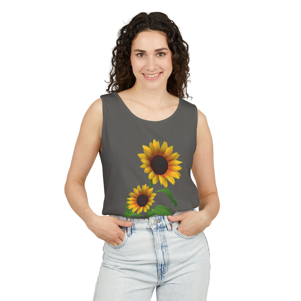 Sunflower Unisex Tank Top - Relaxed Summer Wear, Gift for Garden Lovers, Casual Beach Vibes, Perfect for Spring Celebrations, Gift Idea - Metamorphosis Creations