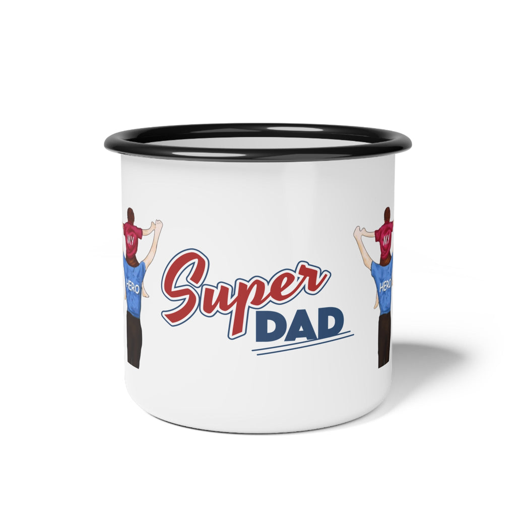 Super Dad Enamel Camp Cup - Perfect Gift for Father's Day, Camping, Outdoor Adventures, Coffee Lover, Dad Appreciation - Metamorphosis Creations