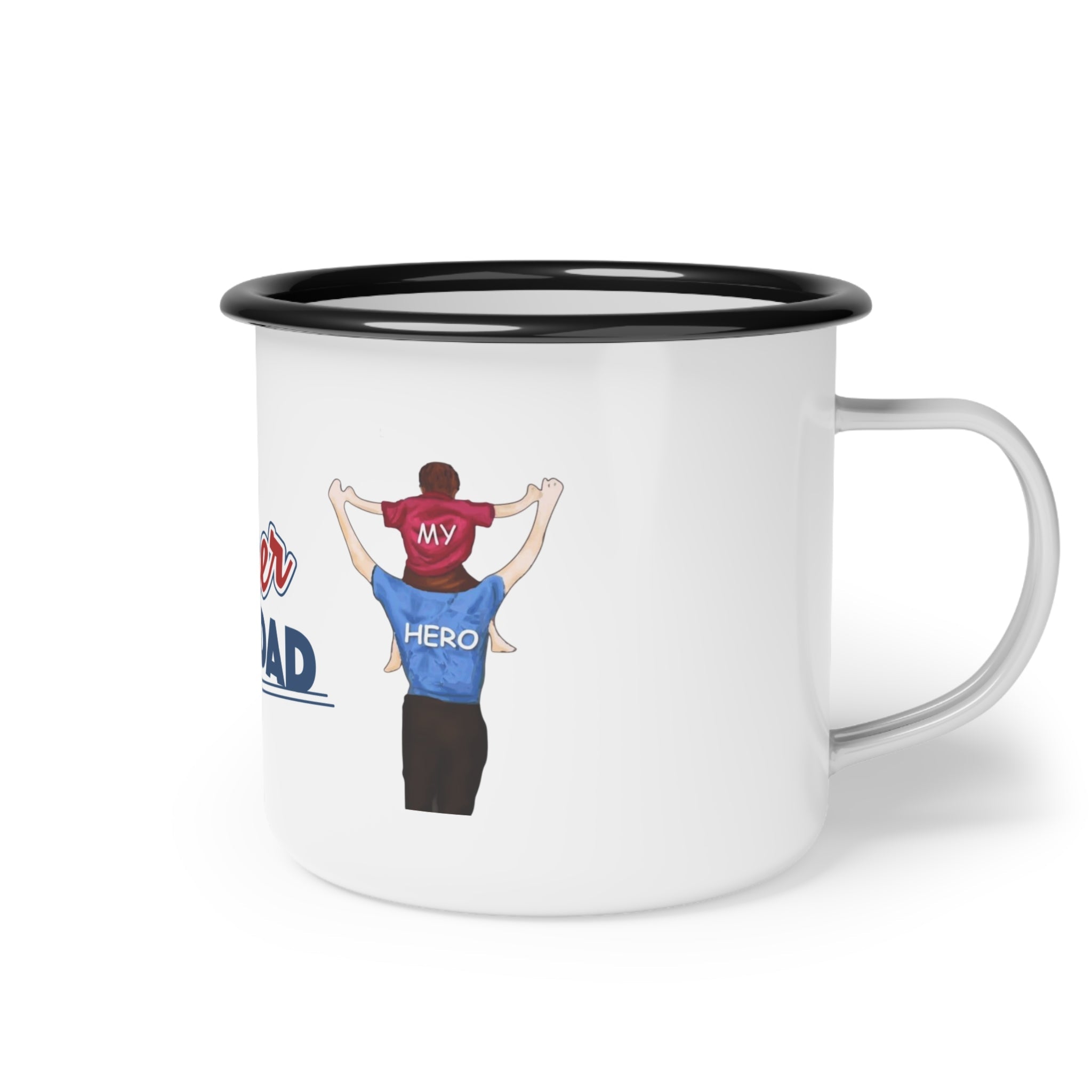 Super Dad Enamel Camp Cup - Perfect Gift for Father's Day, Camping, Outdoor Adventures, Coffee Lover, Dad Appreciation - Metamorphosis Creations