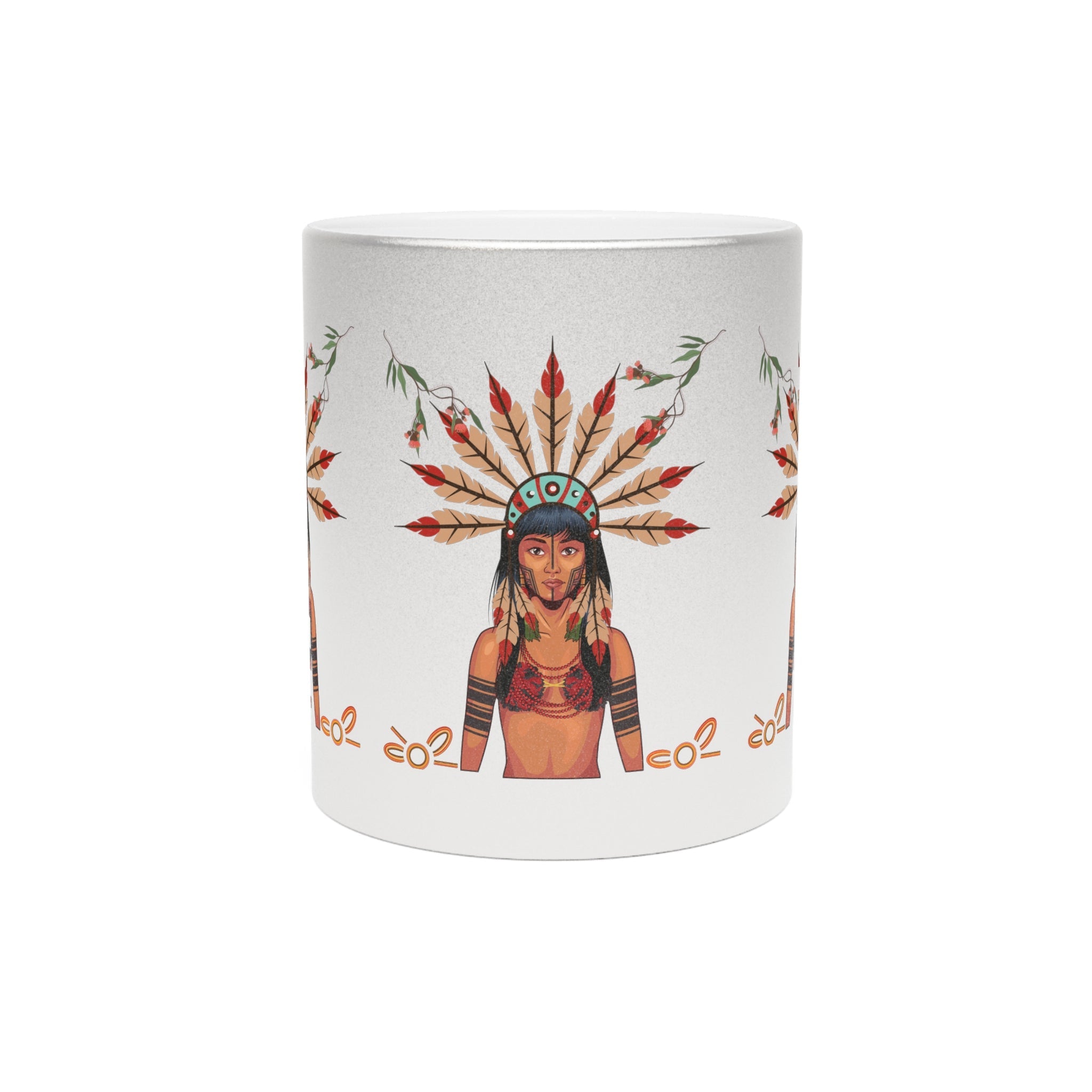 TAINO PUERTO RICAN Metallic Mug (Silver Gold) - Metamorphosis Creations