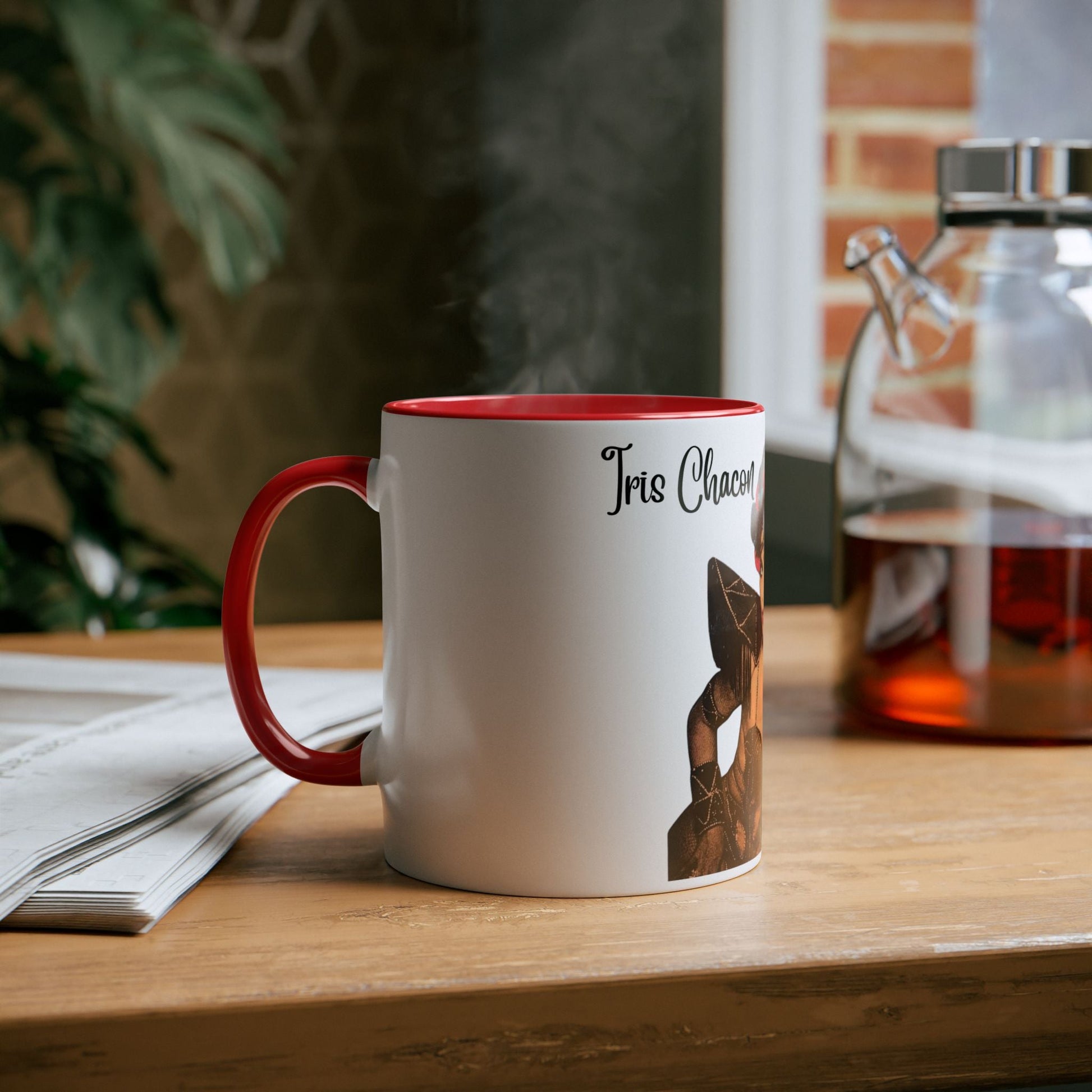 The onli one Iris Chacon Unique Two - Tone Coffee Mug - Iris Chacon Inspired Art, Trendy Mug for Coffee Lovers, Gift for Her, Retro Style, - Metamorphosis Creations