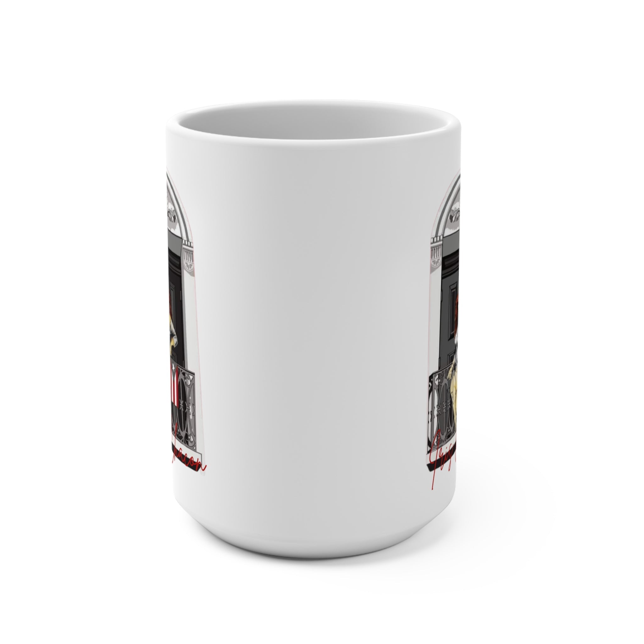 The Only one Iris Chaon Orgullo Borincano Chic Balcony Mug - 15oz, Coffee Cup, Gift for Her, Vintage Style Mug, Home Decor, Kitchen Accessories, - Metamorphosis Creations