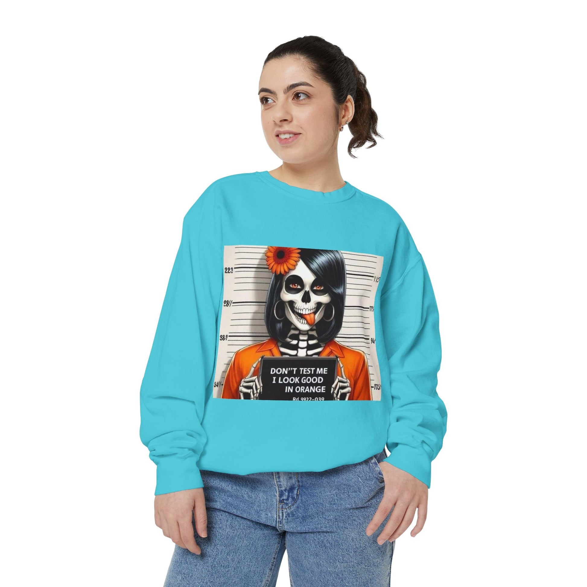 “Too Cool to Be Cold” Funny Sweater Unisex Skull Sweatshirt with Quote | Cozy Halloween Fashion, Gift for Fall Celebrations, - Metamorphosis Creations