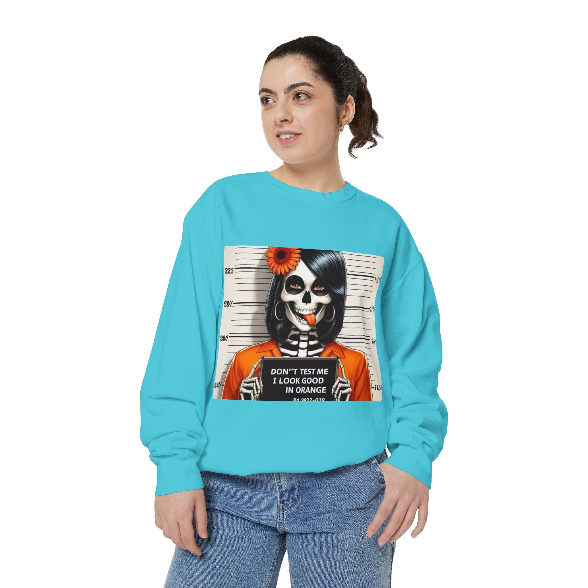 “Too Cool to Be Cold” Funny Sweater Unisex Skull Sweatshirt with Quote | Cozy Halloween Fashion, Gift for Fall Celebrations, - Metamorphosis Creations