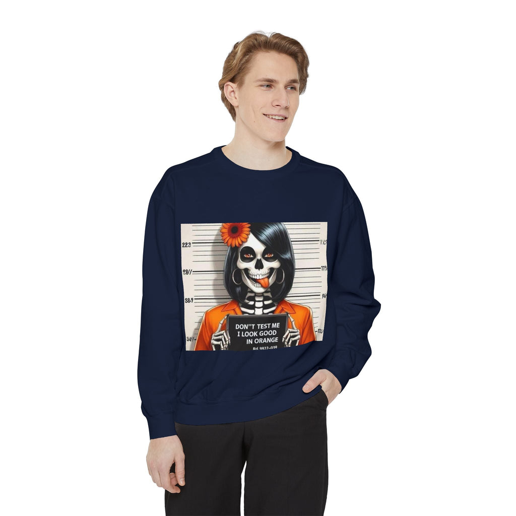 “Too Cool to Be Cold” Funny Sweater Unisex Skull Sweatshirt with Quote | Cozy Halloween Fashion, Gift for Fall Celebrations, - Metamorphosis Creations