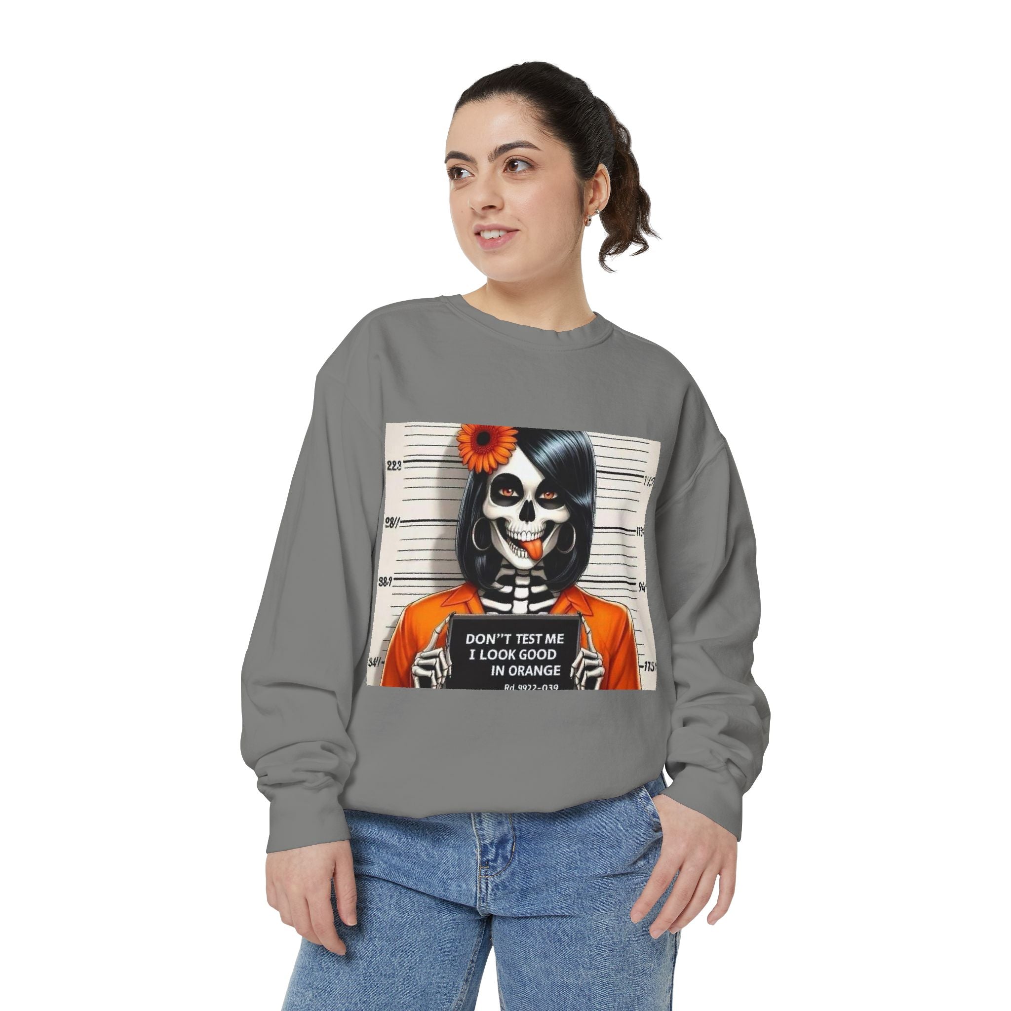 “Too Cool to Be Cold” Funny Sweater Unisex Skull Sweatshirt with Quote | Cozy Halloween Fashion, Gift for Fall Celebrations, - Metamorphosis Creations