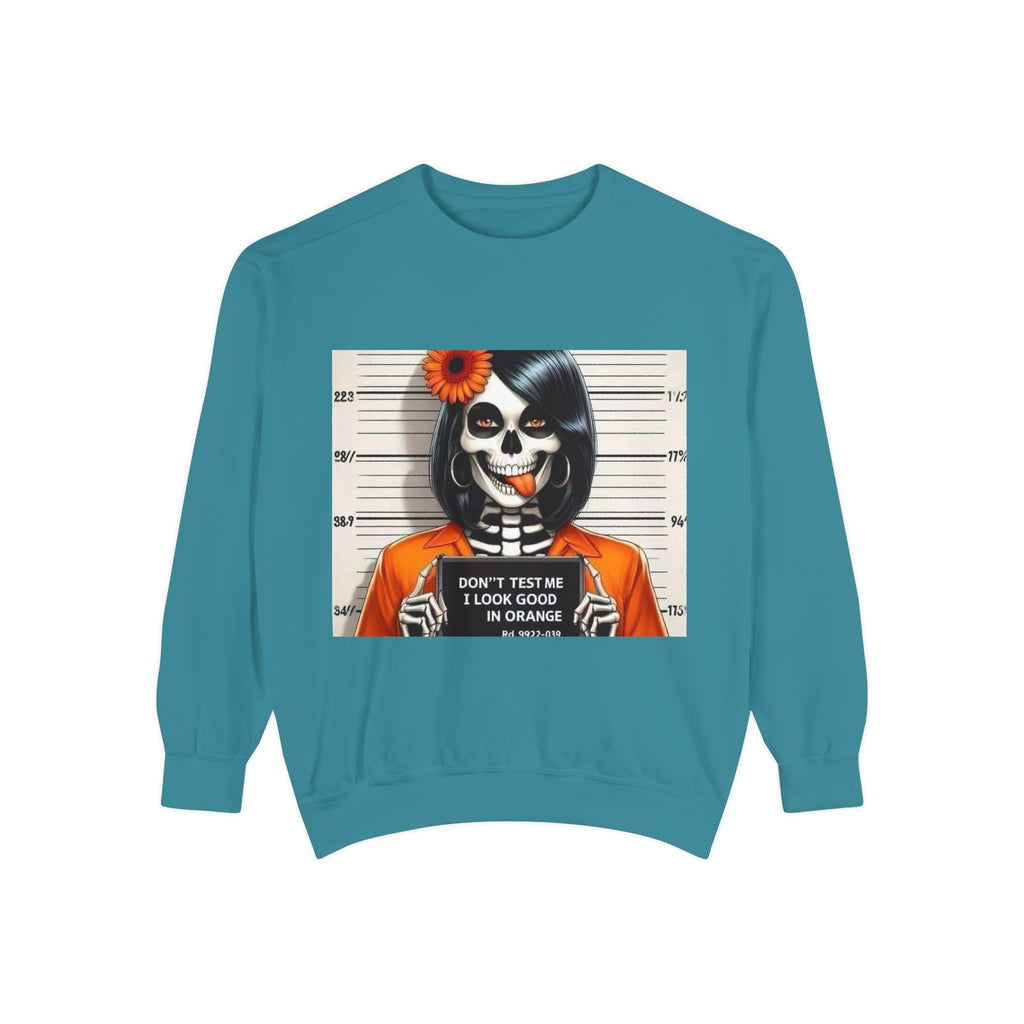 “Too Cool to Be Cold” Funny Sweater Unisex Skull Sweatshirt with Quote | Cozy Halloween Fashion, Gift for Fall Celebrations, - Metamorphosis Creations