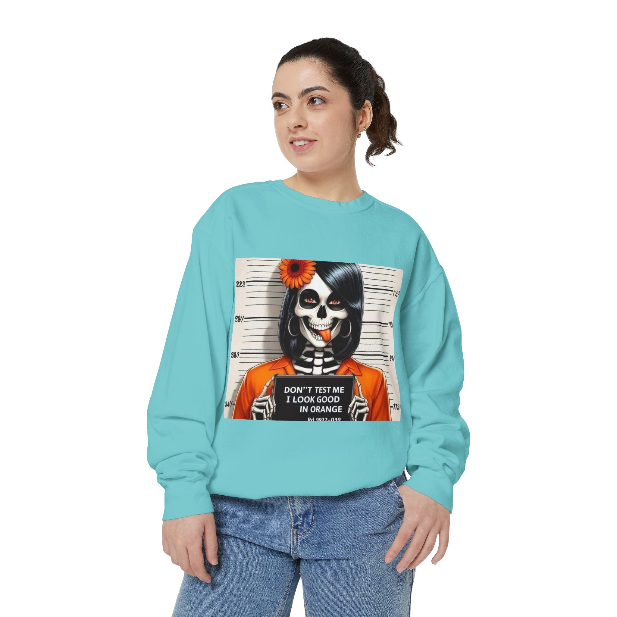 “Too Cool to Be Cold” Funny Sweater Unisex Skull Sweatshirt with Quote | Cozy Halloween Fashion, Gift for Fall Celebrations, - Metamorphosis Creations