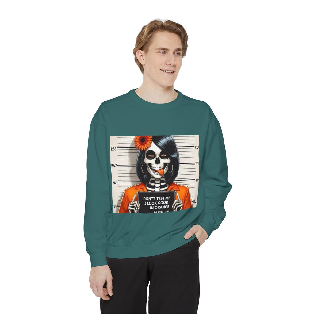 “Too Cool to Be Cold” Funny Sweater Unisex Skull Sweatshirt with Quote | Cozy Halloween Fashion, Gift for Fall Celebrations, - Metamorphosis Creations