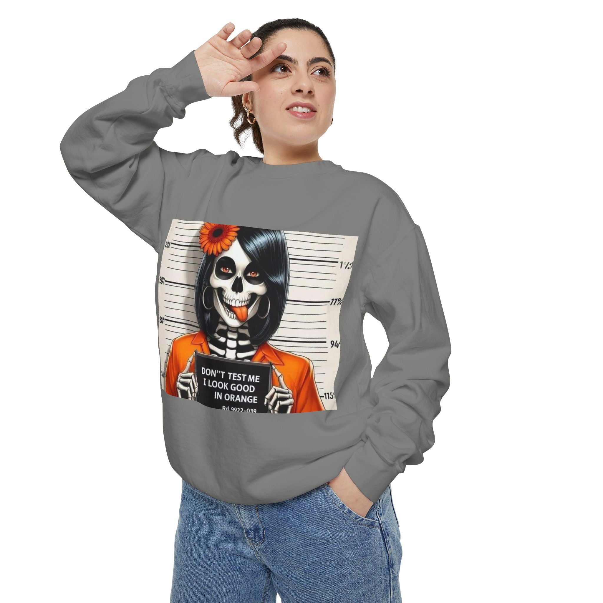 “Too Cool to Be Cold” Funny Sweater Unisex Skull Sweatshirt with Quote | Cozy Halloween Fashion, Gift for Fall Celebrations, - Metamorphosis Creations