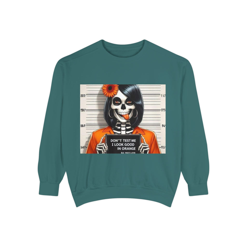 “Too Cool to Be Cold” Funny Sweater Unisex Skull Sweatshirt with Quote | Cozy Halloween Fashion, Gift for Fall Celebrations, - Metamorphosis Creations