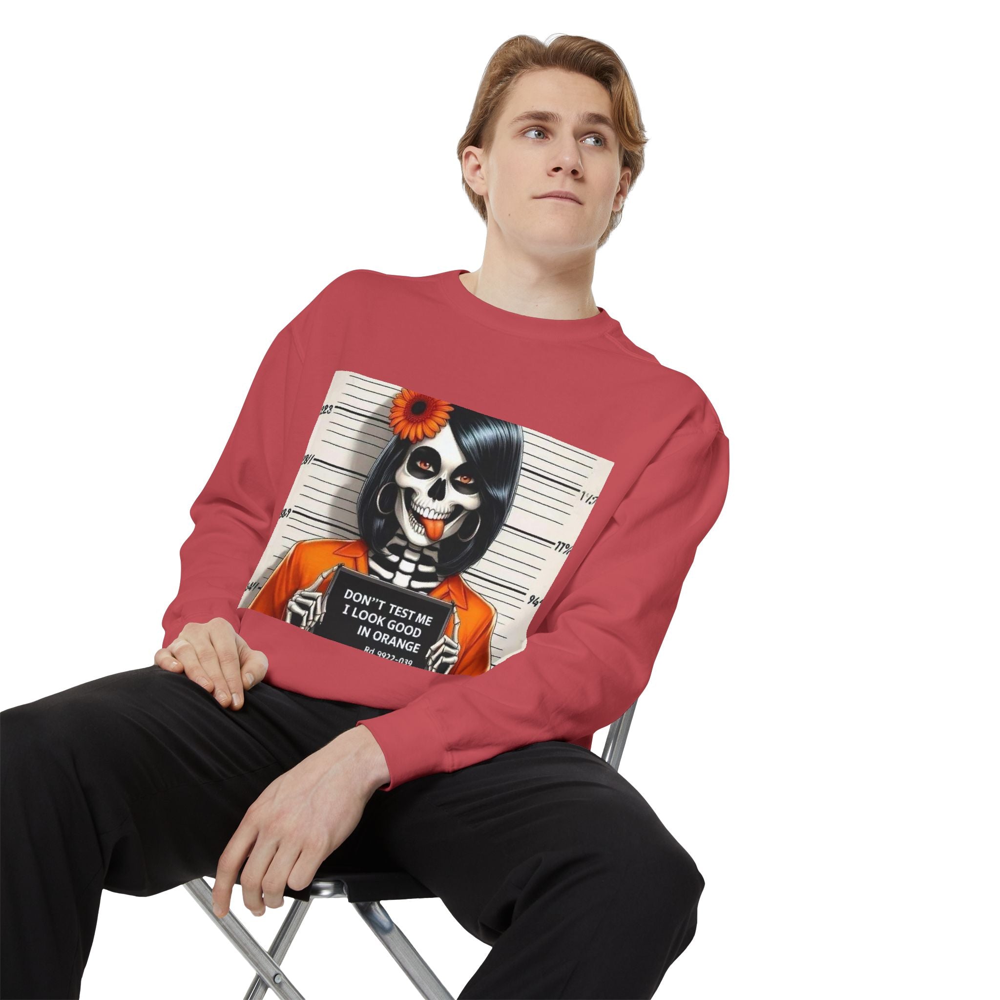 “Too Cool to Be Cold” Funny Sweater Unisex Skull Sweatshirt with Quote | Cozy Halloween Fashion, Gift for Fall Celebrations, - Metamorphosis Creations