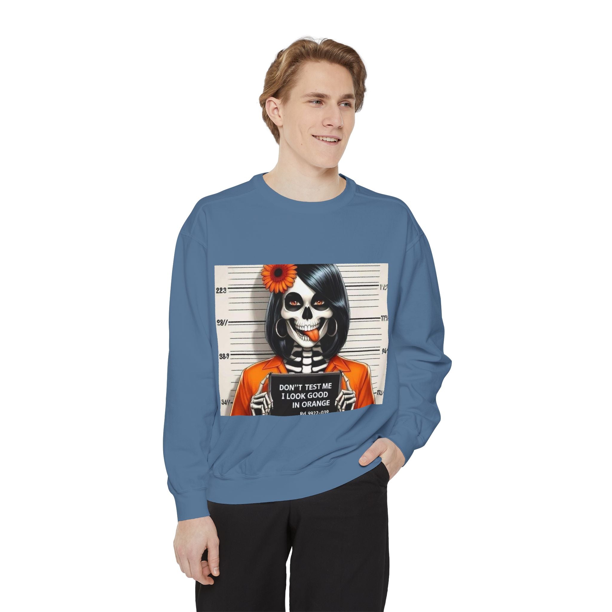 “Too Cool to Be Cold” Funny Sweater Unisex Skull Sweatshirt with Quote | Cozy Halloween Fashion, Gift for Fall Celebrations, - Metamorphosis Creations