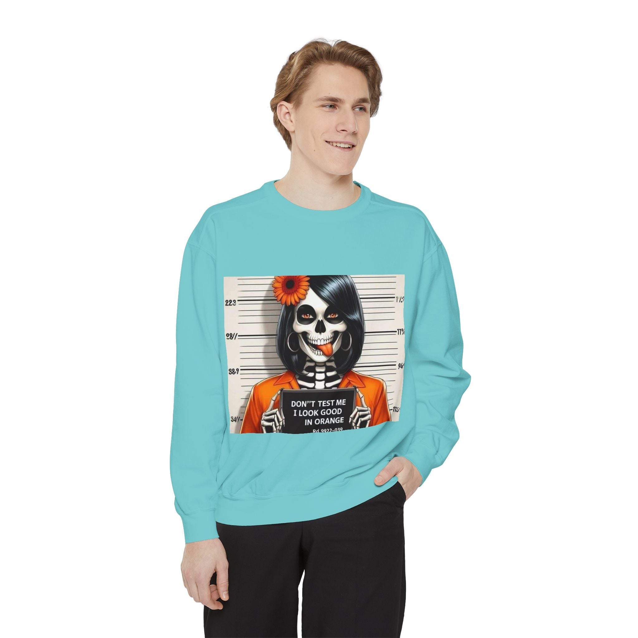 “Too Cool to Be Cold” Funny Sweater Unisex Skull Sweatshirt with Quote | Cozy Halloween Fashion, Gift for Fall Celebrations, - Metamorphosis Creations