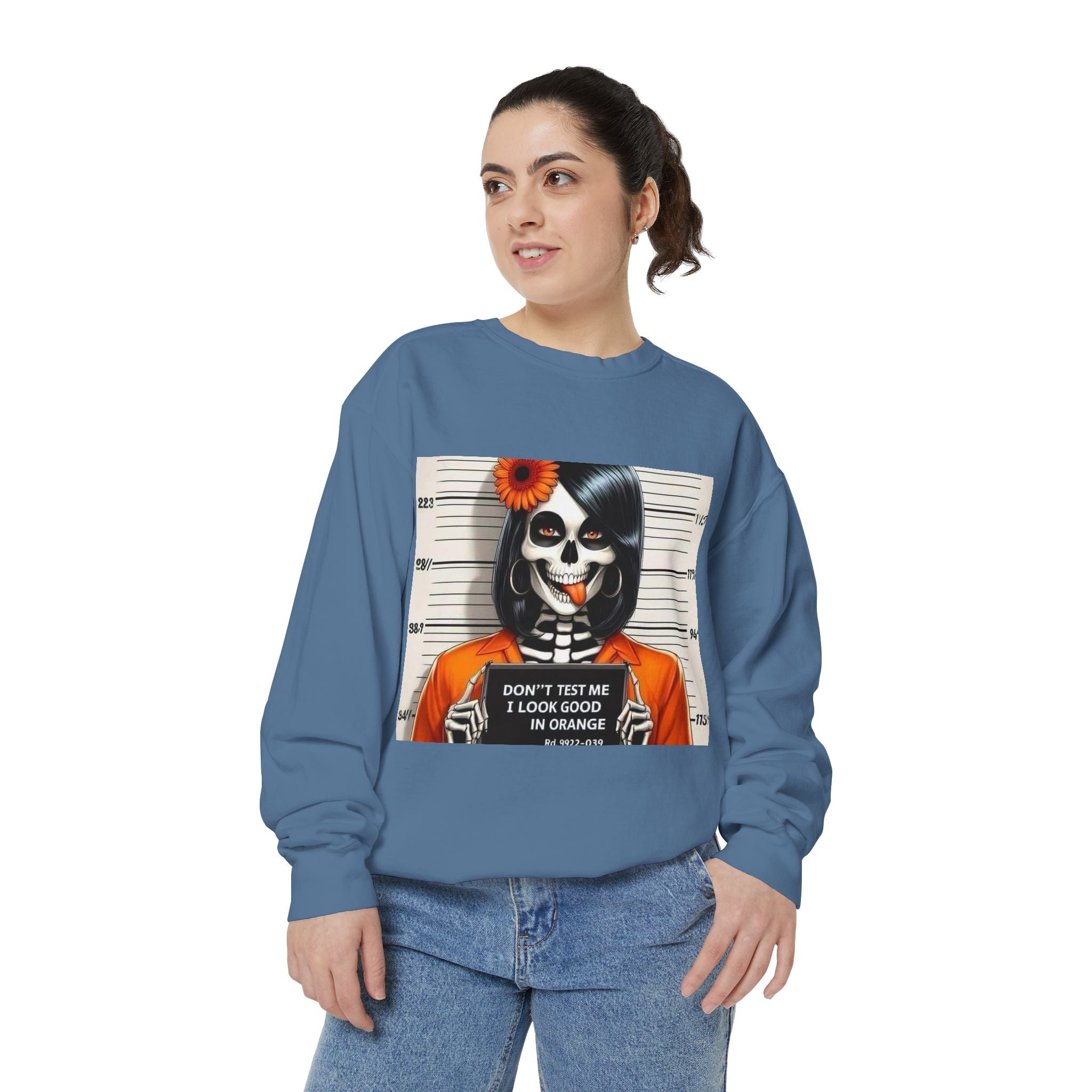 “Too Cool to Be Cold” Funny Sweater Unisex Skull Sweatshirt with Quote | Cozy Halloween Fashion, Gift for Fall Celebrations, - Metamorphosis Creations