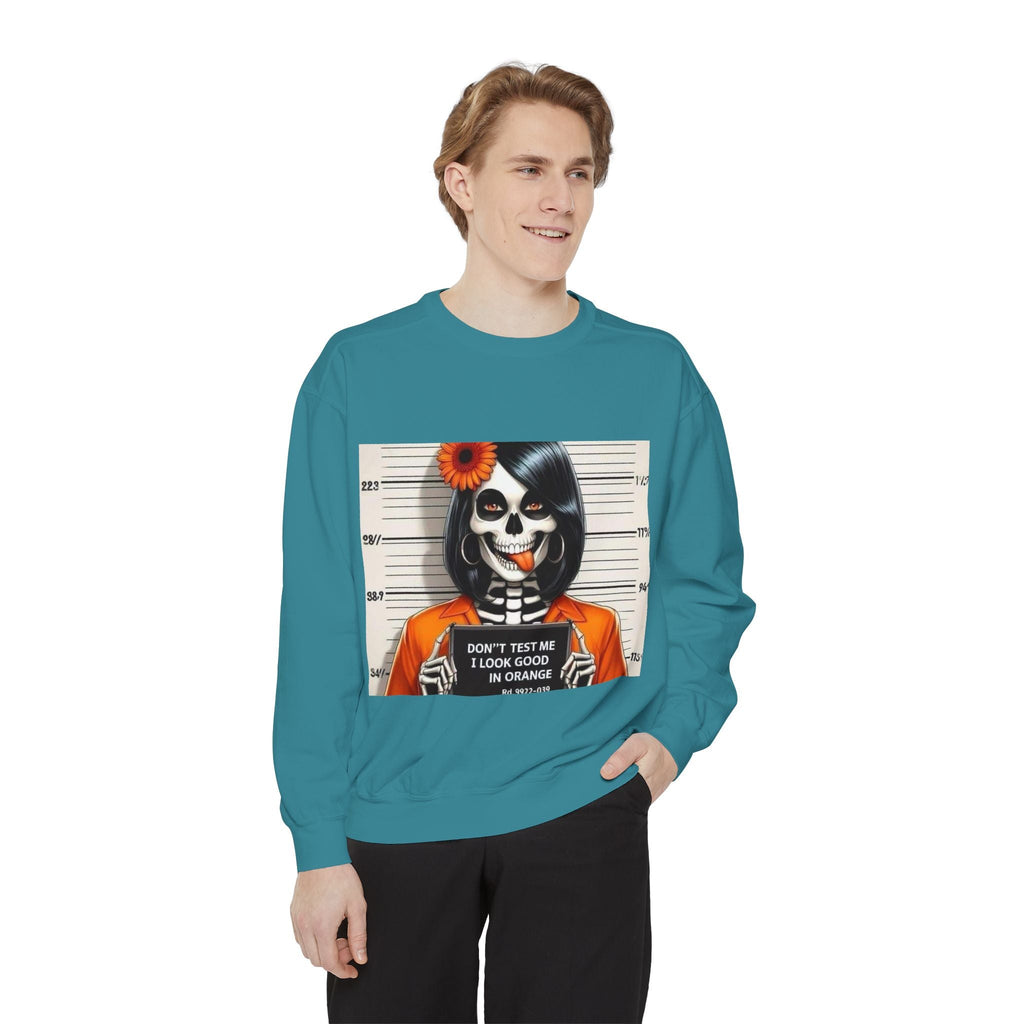 “Too Cool to Be Cold” Funny Sweater Unisex Skull Sweatshirt with Quote | Cozy Halloween Fashion, Gift for Fall Celebrations, - Metamorphosis Creations