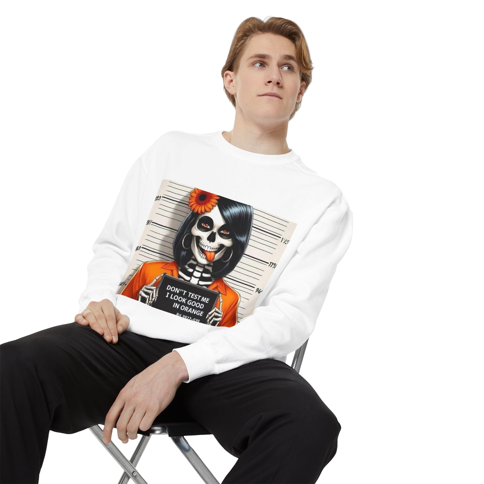 “Too Cool to Be Cold” Funny Sweater Unisex Skull Sweatshirt with Quote | Cozy Halloween Fashion, Gift for Fall Celebrations, - Metamorphosis Creations