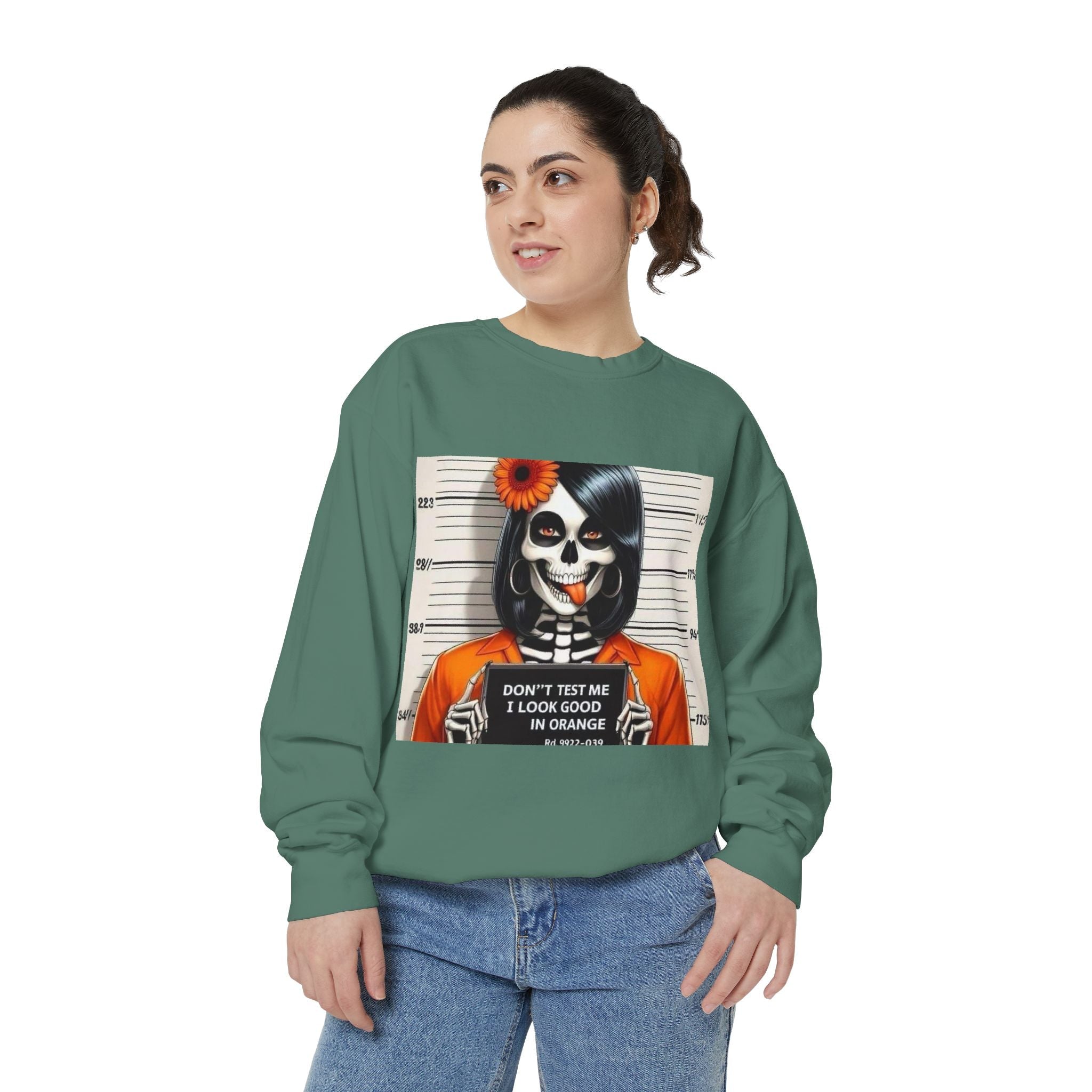 “Too Cool to Be Cold” Funny Sweater Unisex Skull Sweatshirt with Quote | Cozy Halloween Fashion, Gift for Fall Celebrations, - Metamorphosis Creations