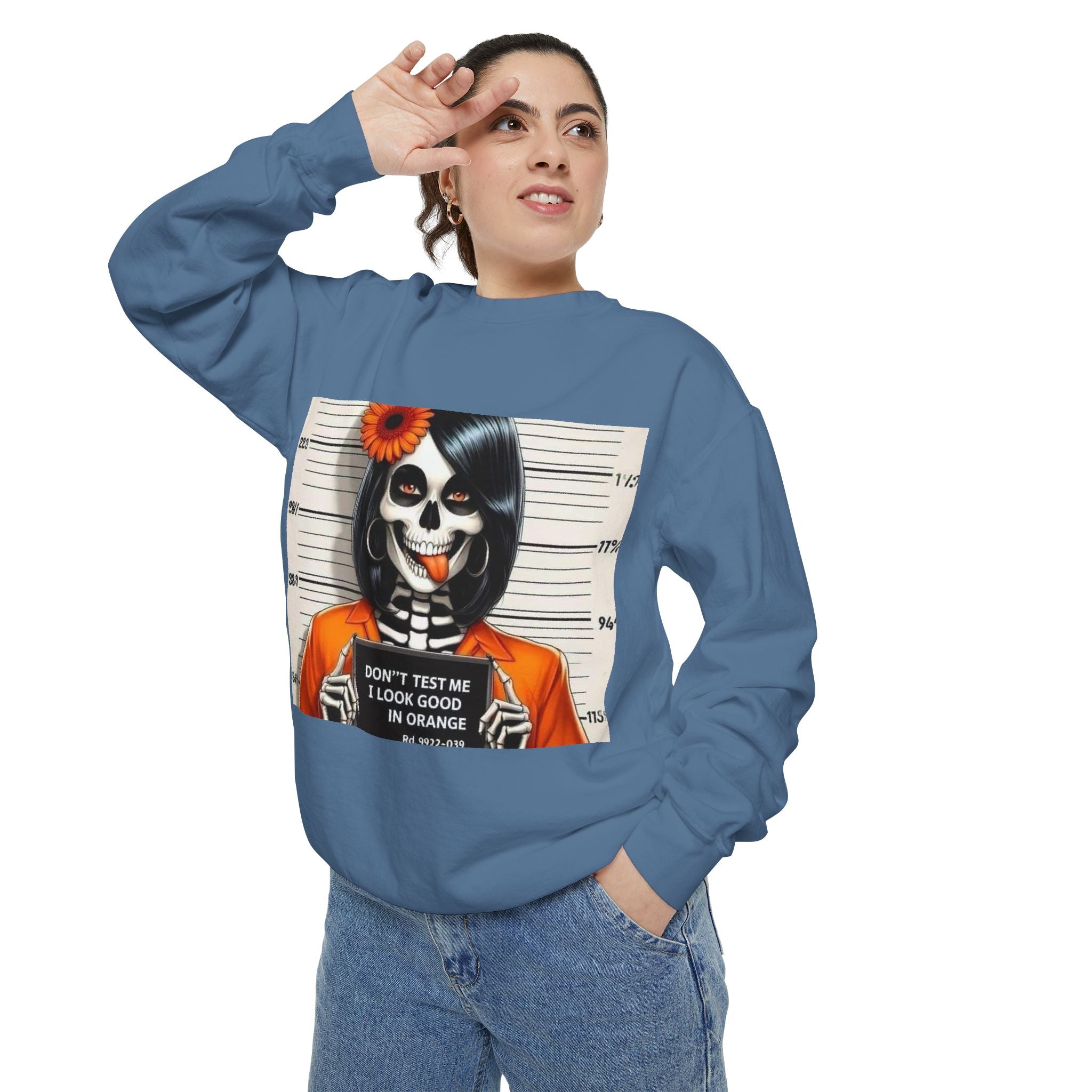 “Too Cool to Be Cold” Funny Sweater Unisex Skull Sweatshirt with Quote | Cozy Halloween Fashion, Gift for Fall Celebrations, - Metamorphosis Creations